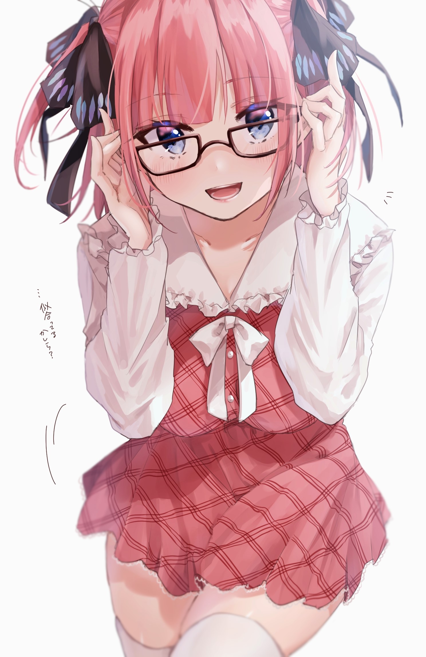 Nakano Nino from 5-toubun no Hanayome wearing glasses HD Phone Wallpaper