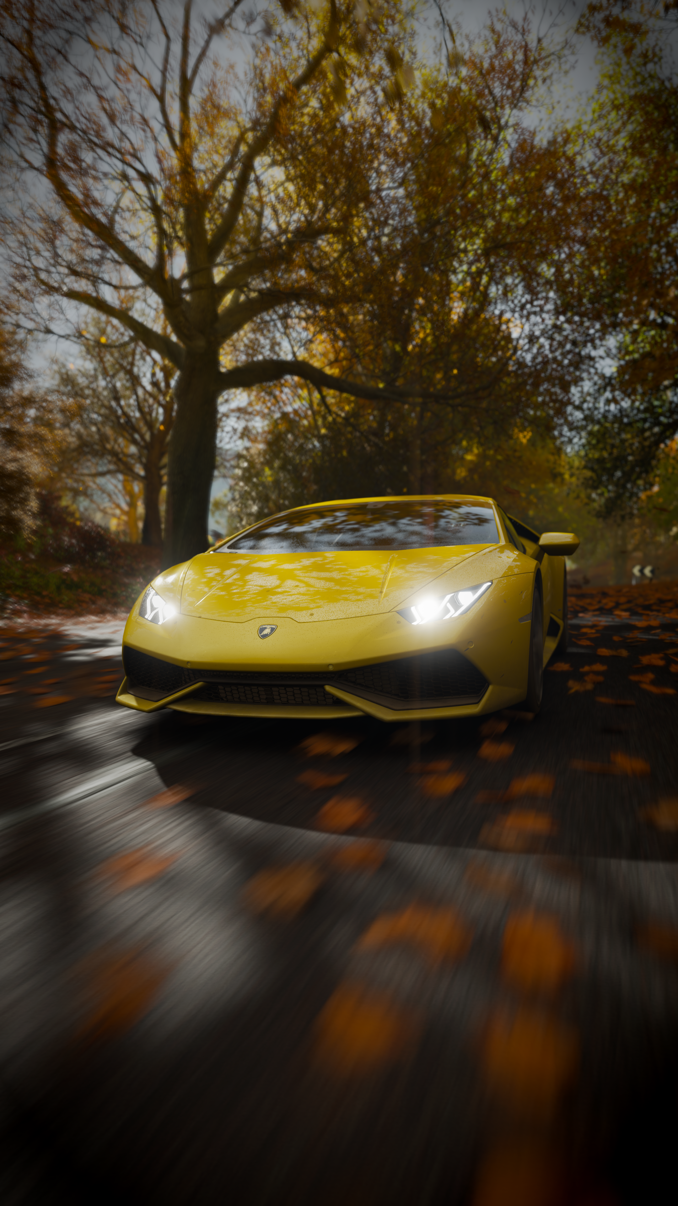 Yellow Lamborghini Huracan LP610-4 in Forza Horizon 4 HD Phone Wallpaper