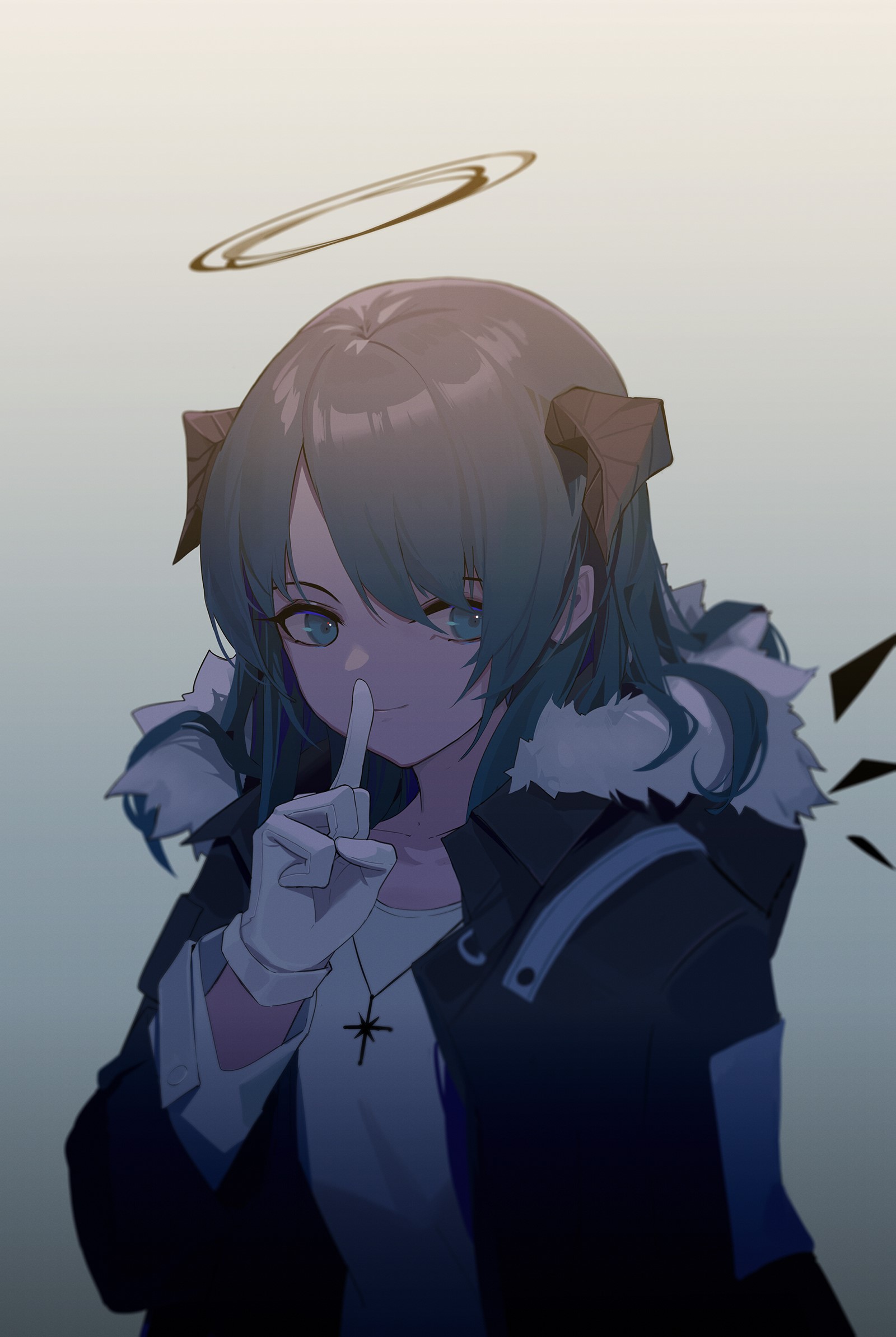 Anime girl with horns and halo HD Phone Wallpaper
