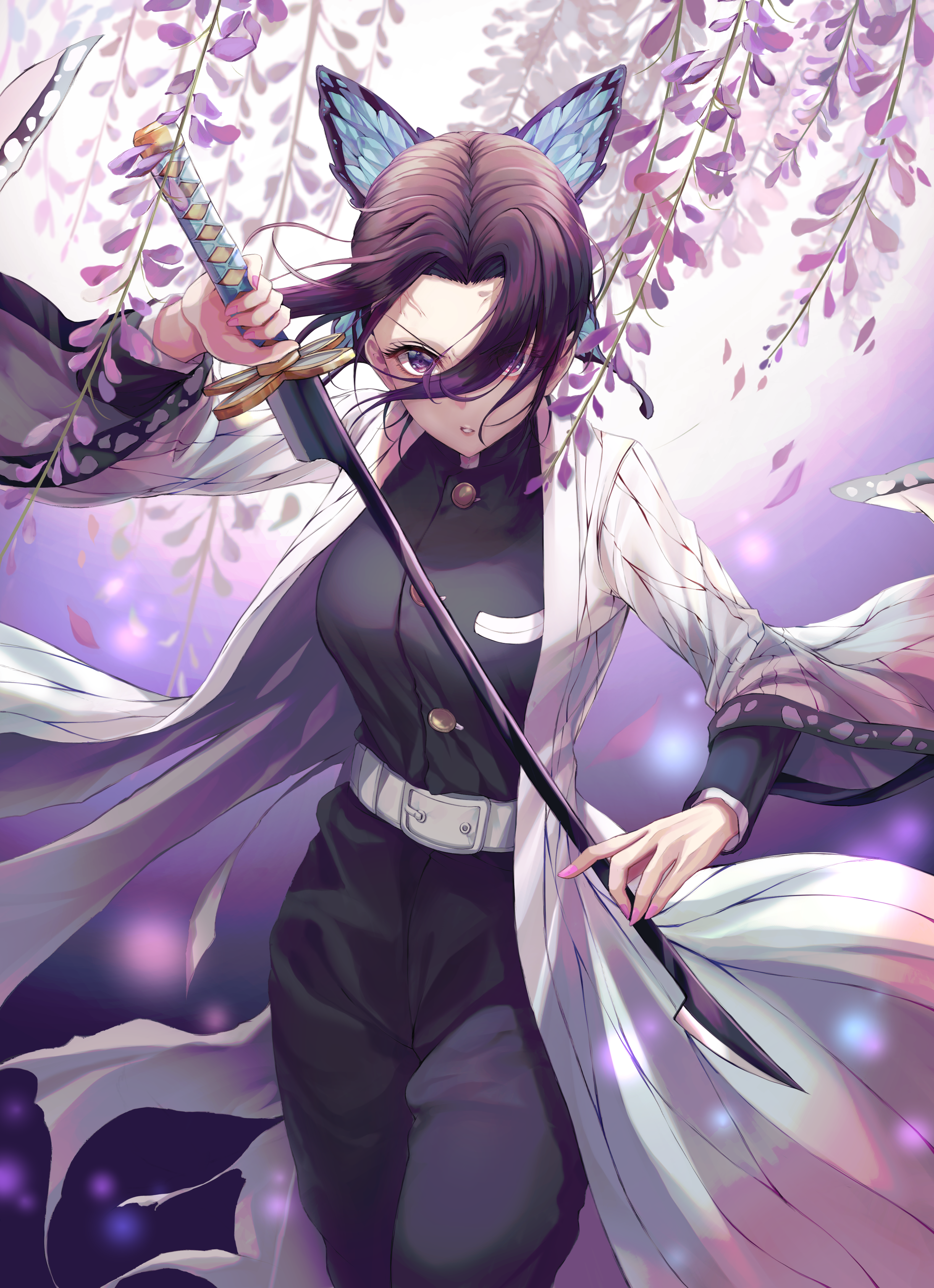 Kochou Shinobu from Kimetsu no Yaiba HD Phone Wallpaper
