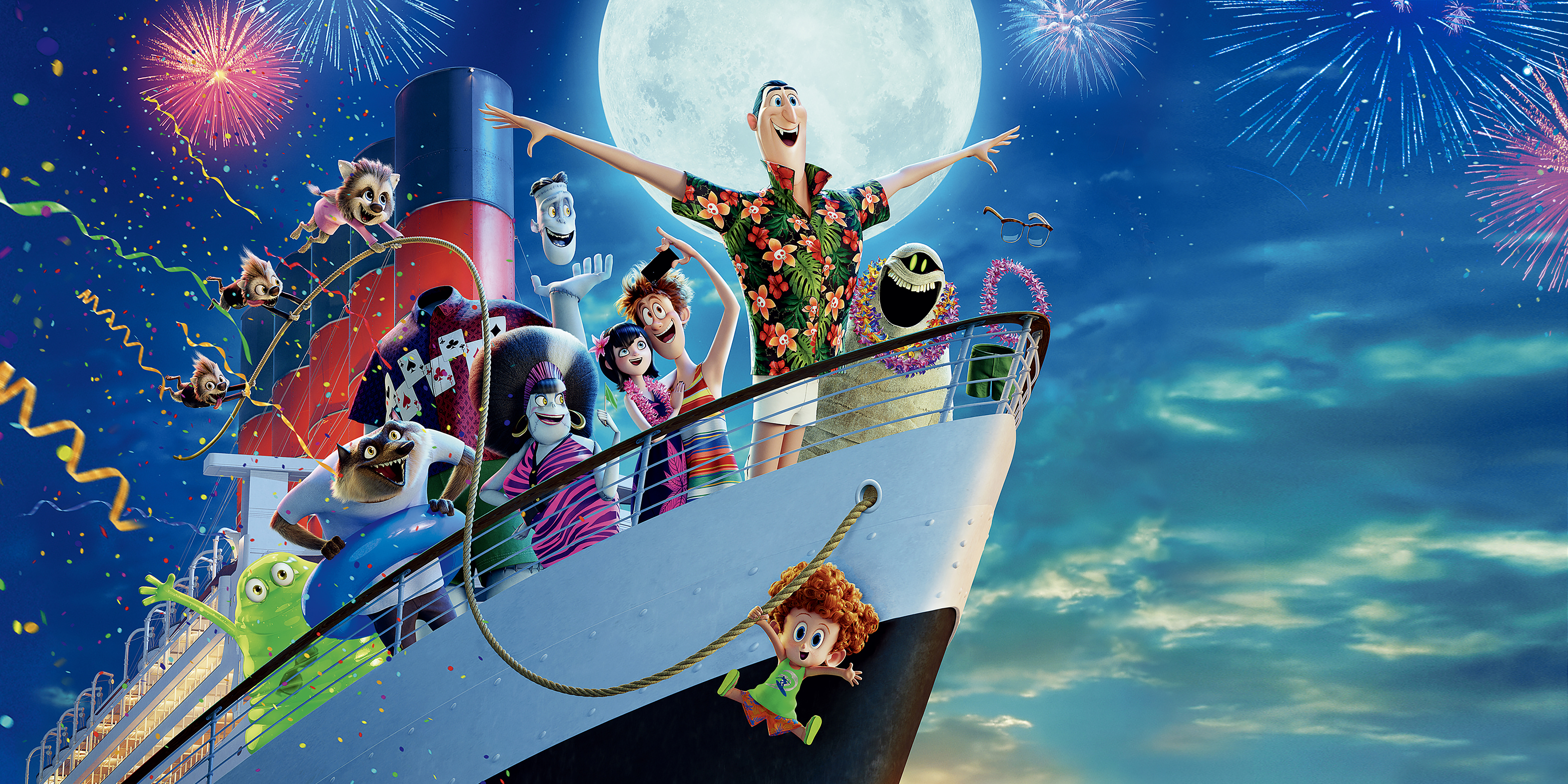 Hotel Transylvania 3: Summer Vacation characters on a cruise ship HD Wallpaper