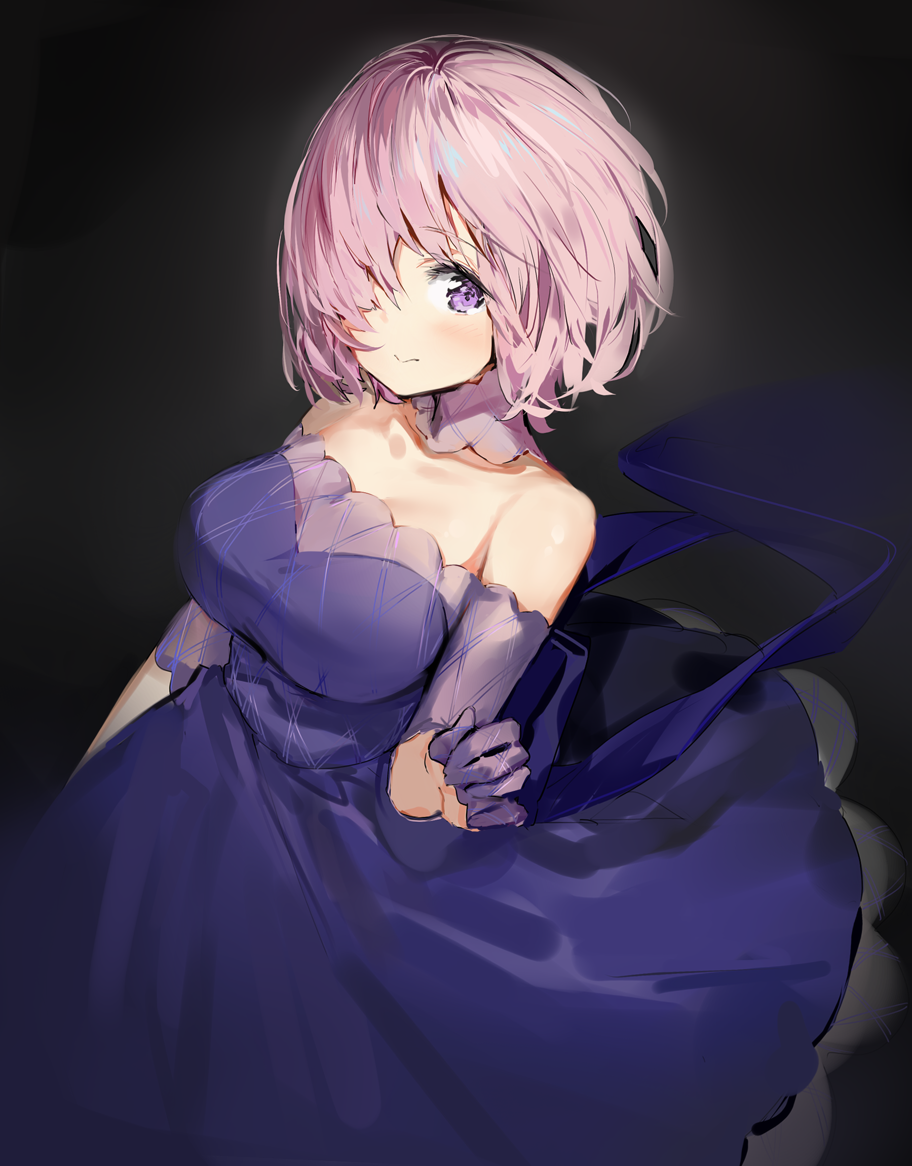 Mash Kyrielight from Fate Series in a purple dress HD Phone Wallpaper