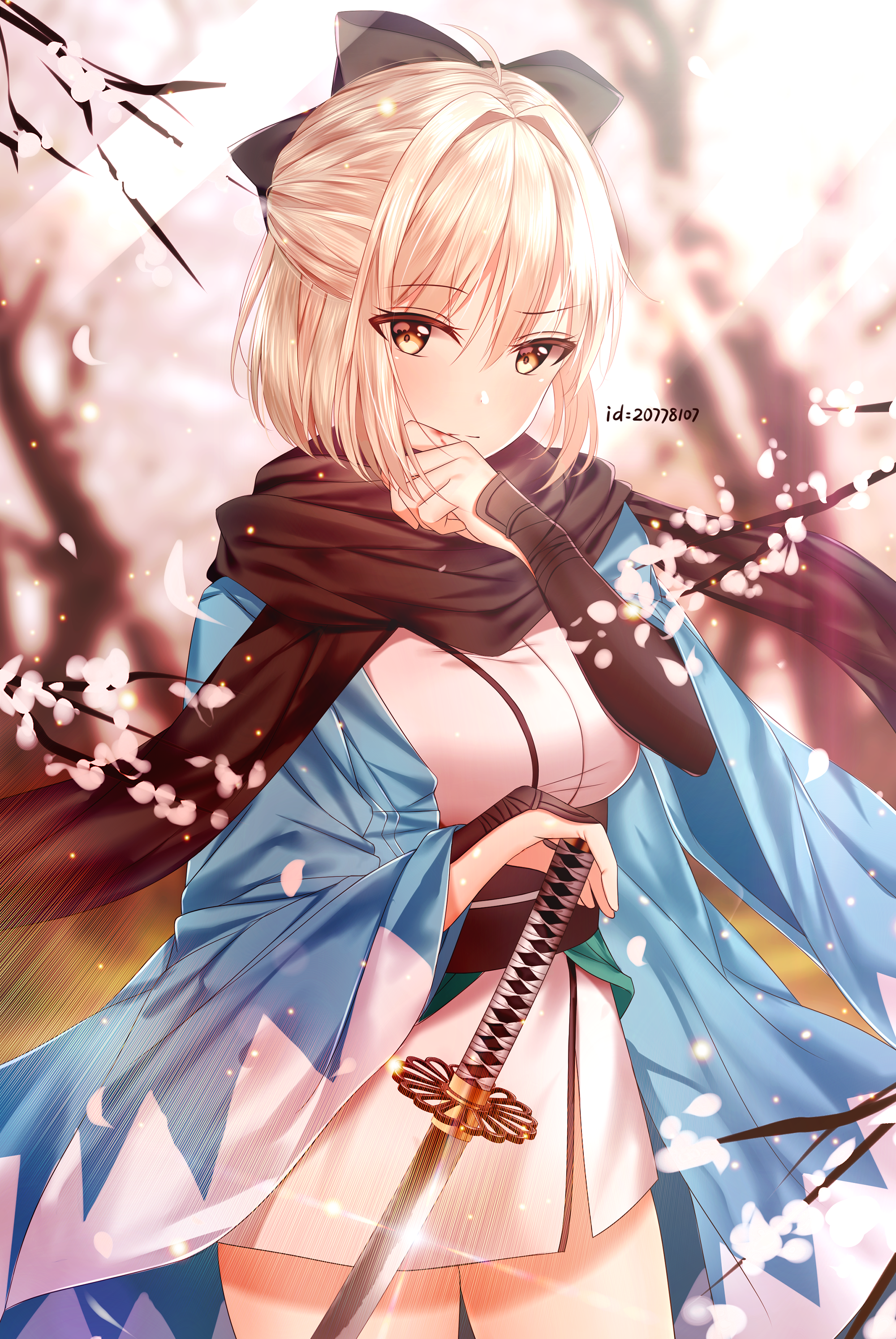 Okita Souji from Fate/Grand Order HD Phone Wallpaper