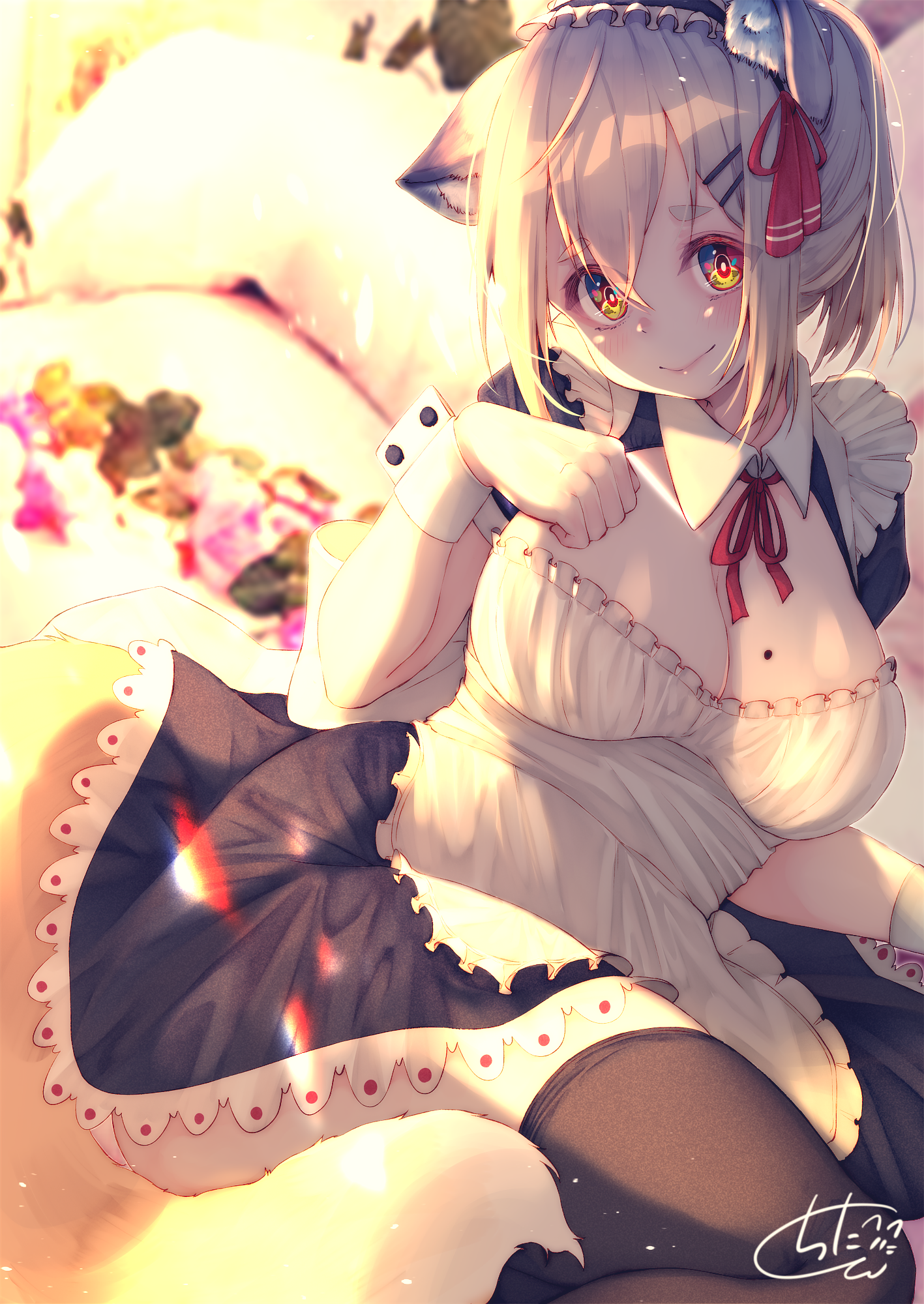 Fox Girl Maid Digital Art Portrait HD Phone Wallpaper