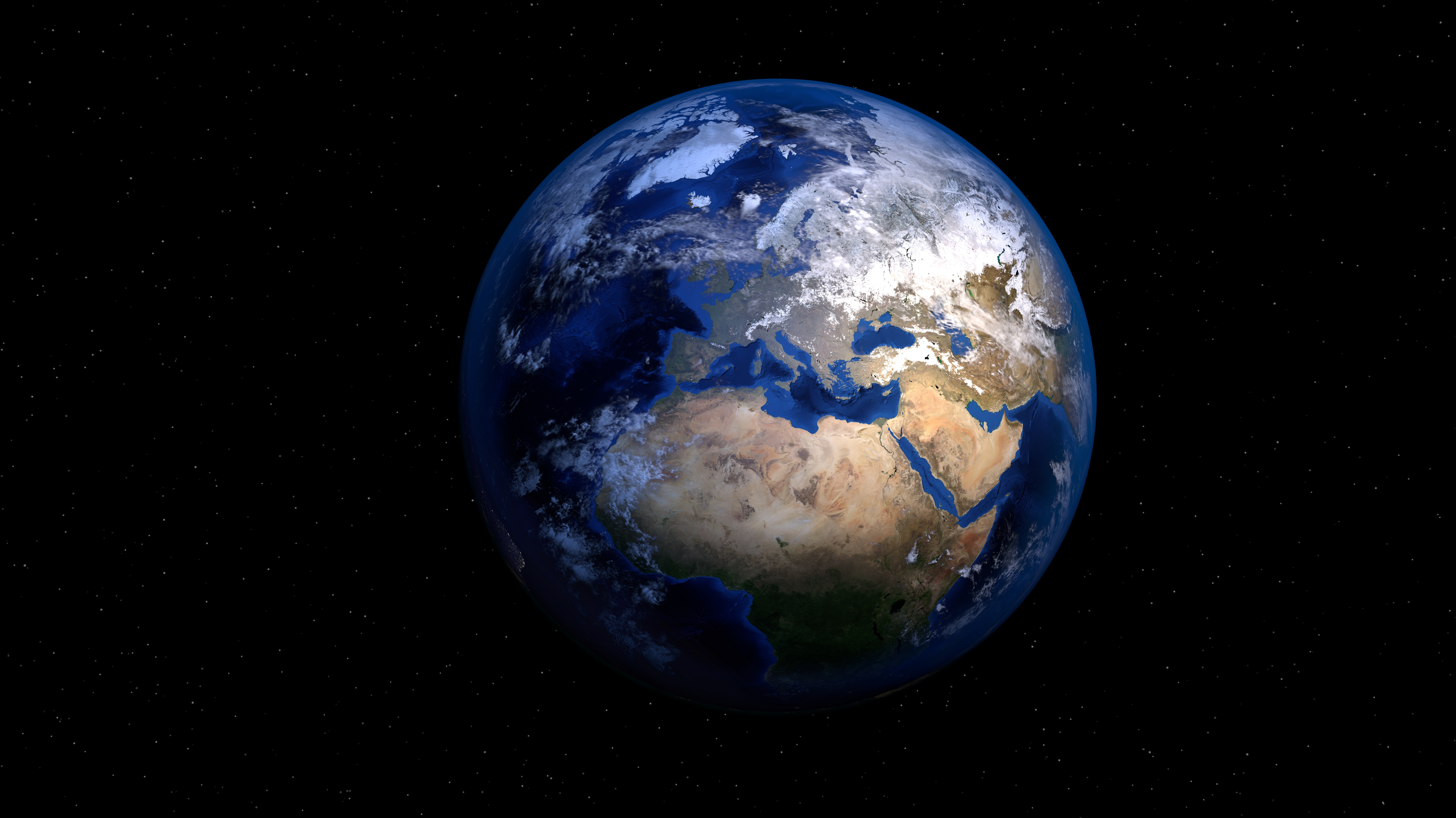 Earth from space showing Europe and Africa HD Wallpaper