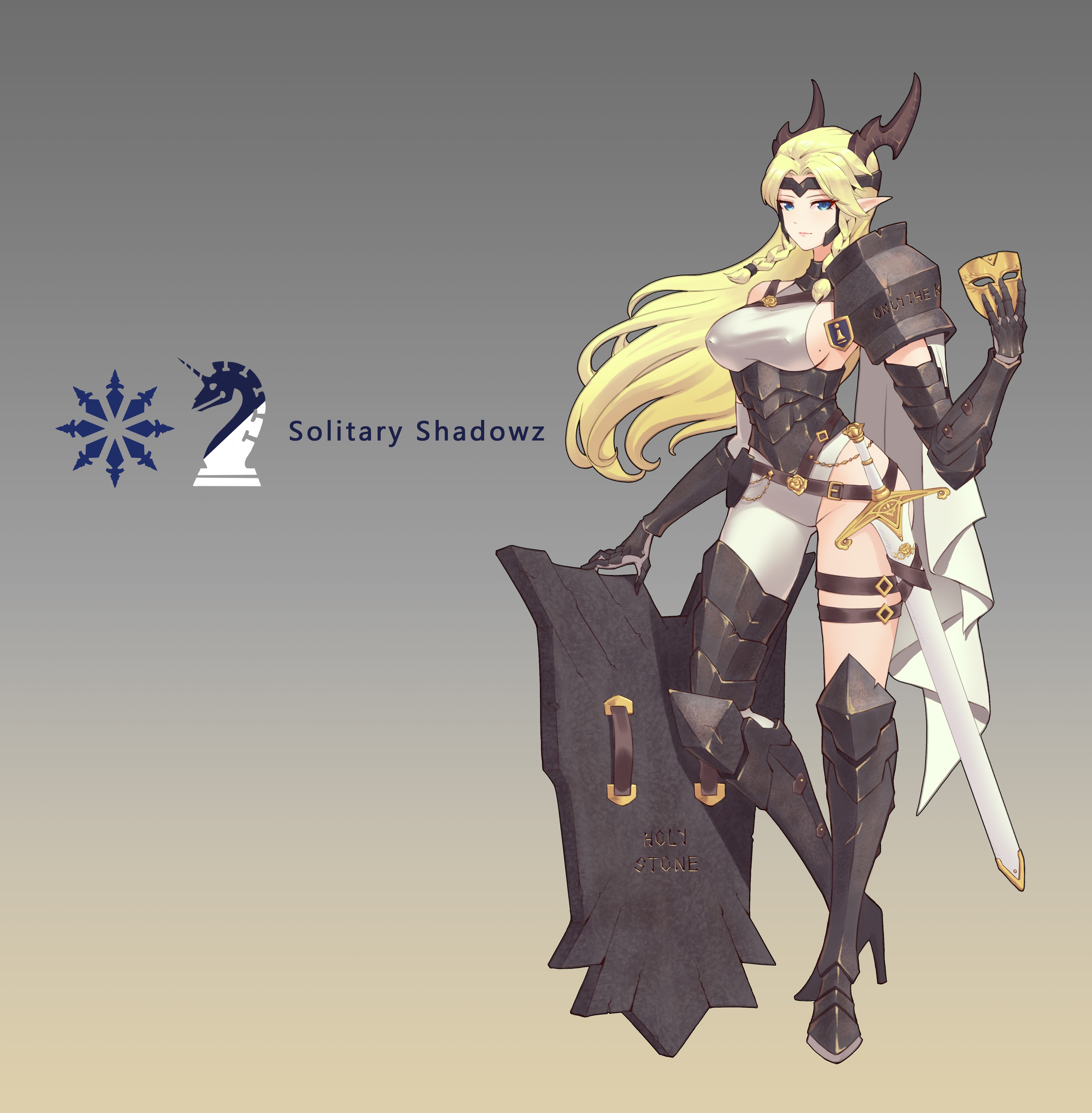 Solitary Shadowz Pixiv Fantasia blonde warrior HD Phone Wallpaper