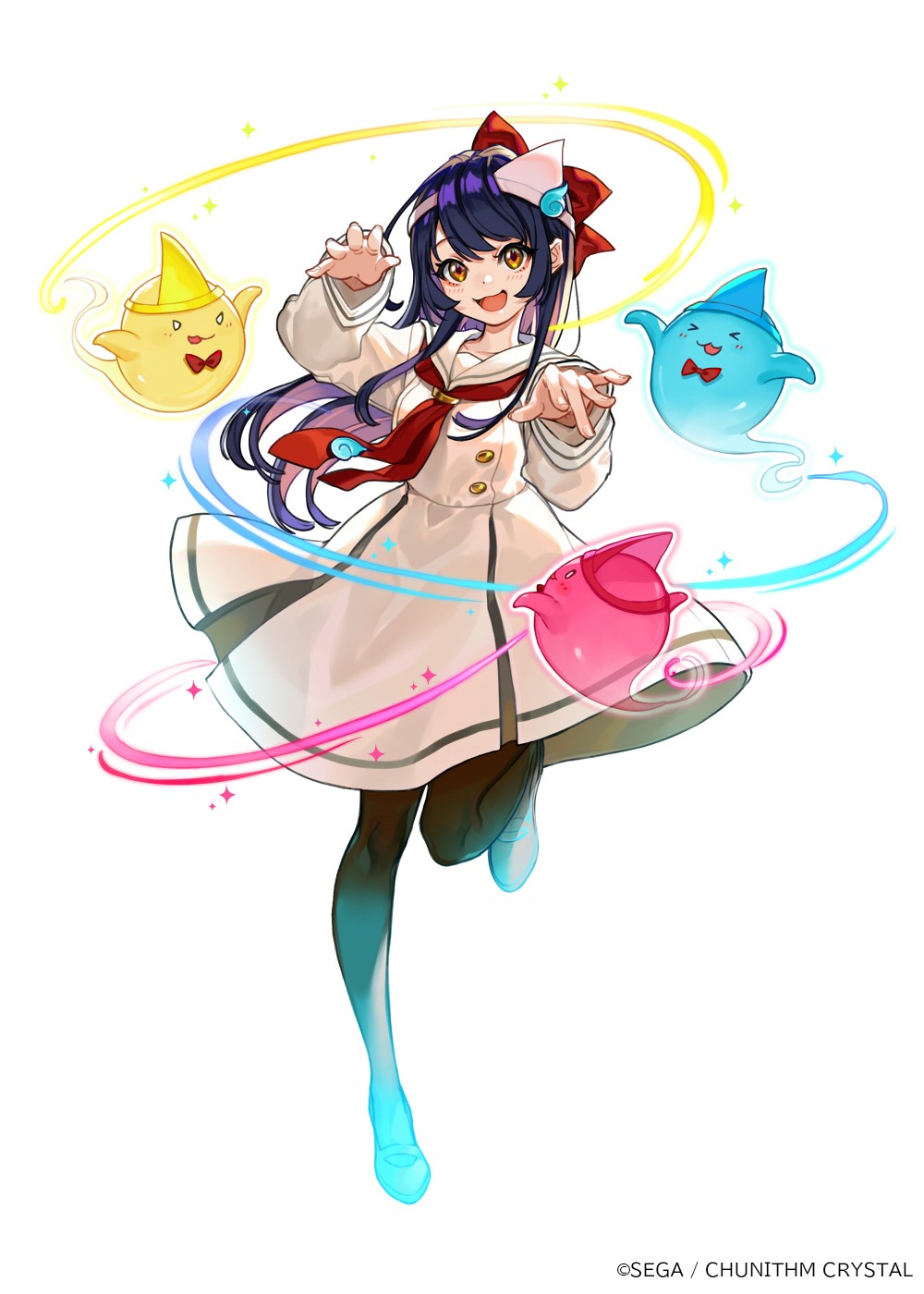 Anime girl with ghosts from Chunithm Crystal HD Phone Wallpaper