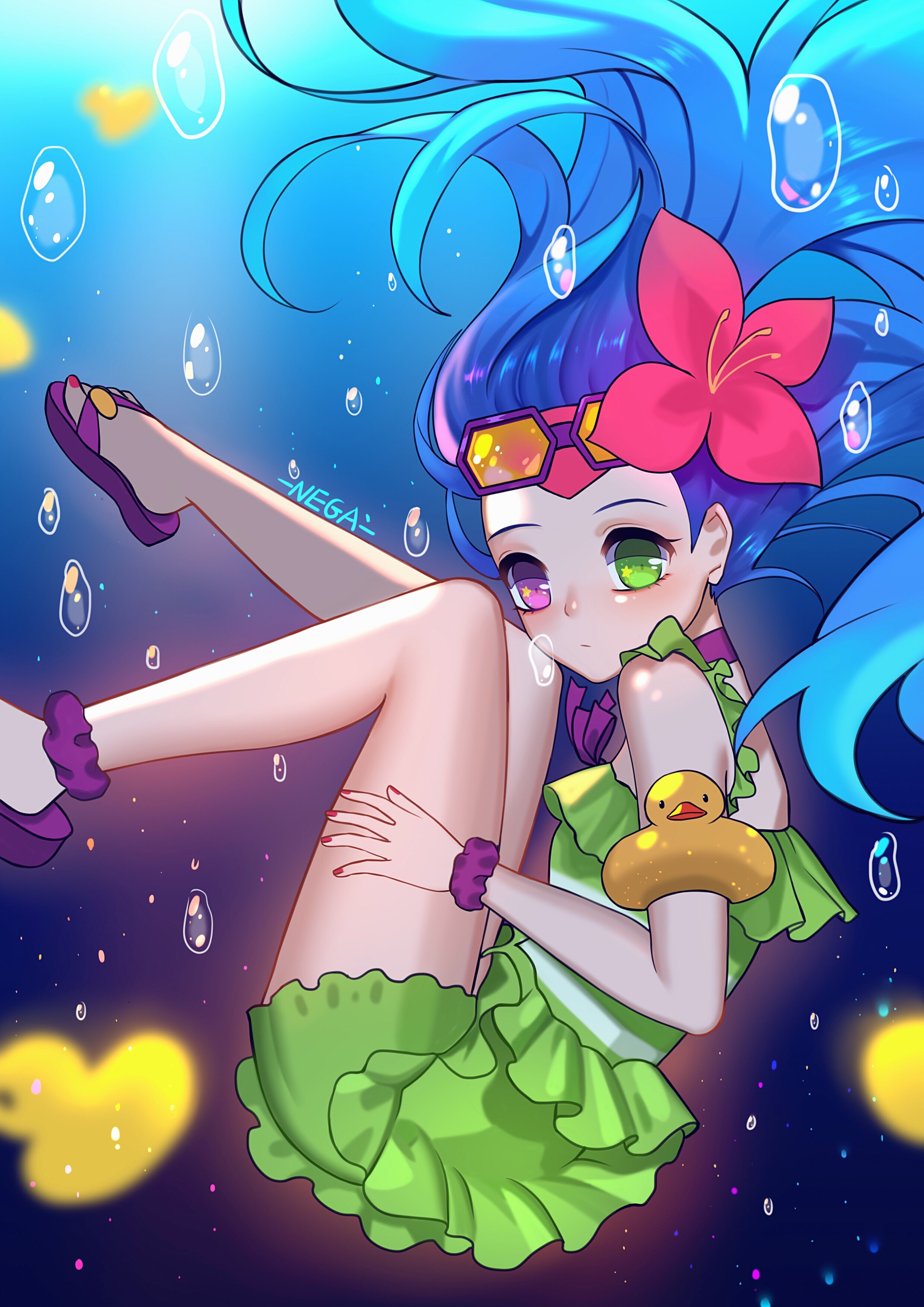 Zoe from League of Legends underwater HD Phone Wallpaper