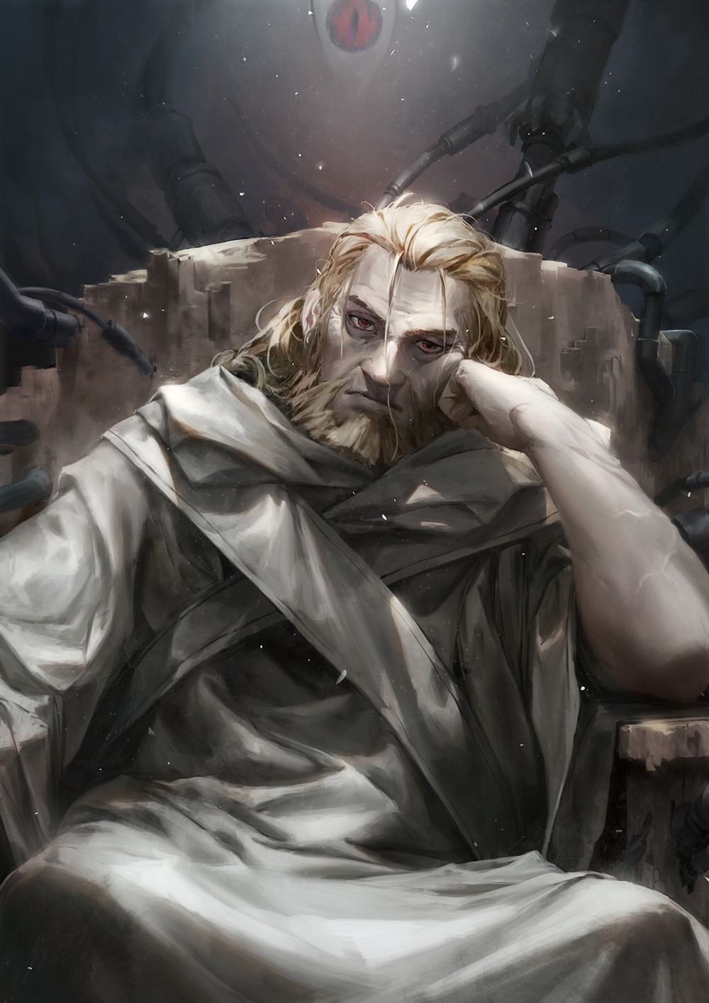 Father from Fullmetal Alchemist sitting on a throne HD Phone Wallpaper