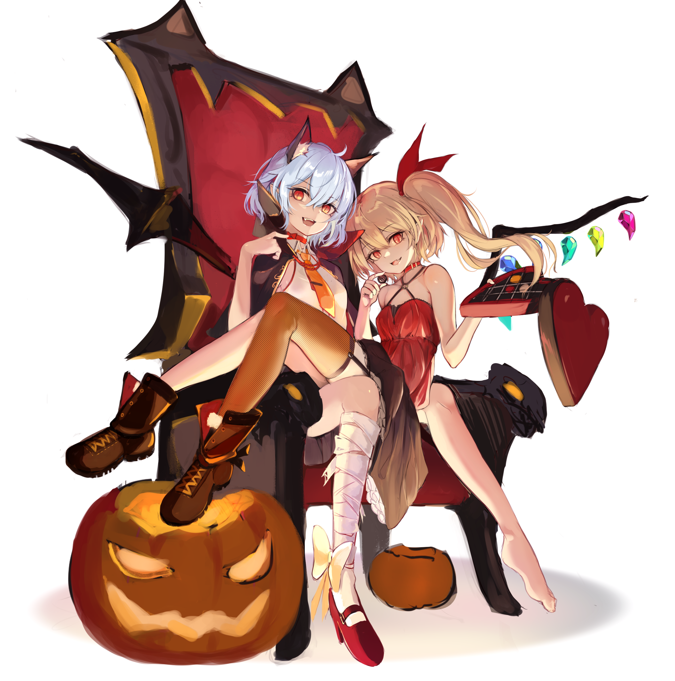 Flandre Scarlet and Remilia Scarlet from Touhou HD Phone Wallpaper