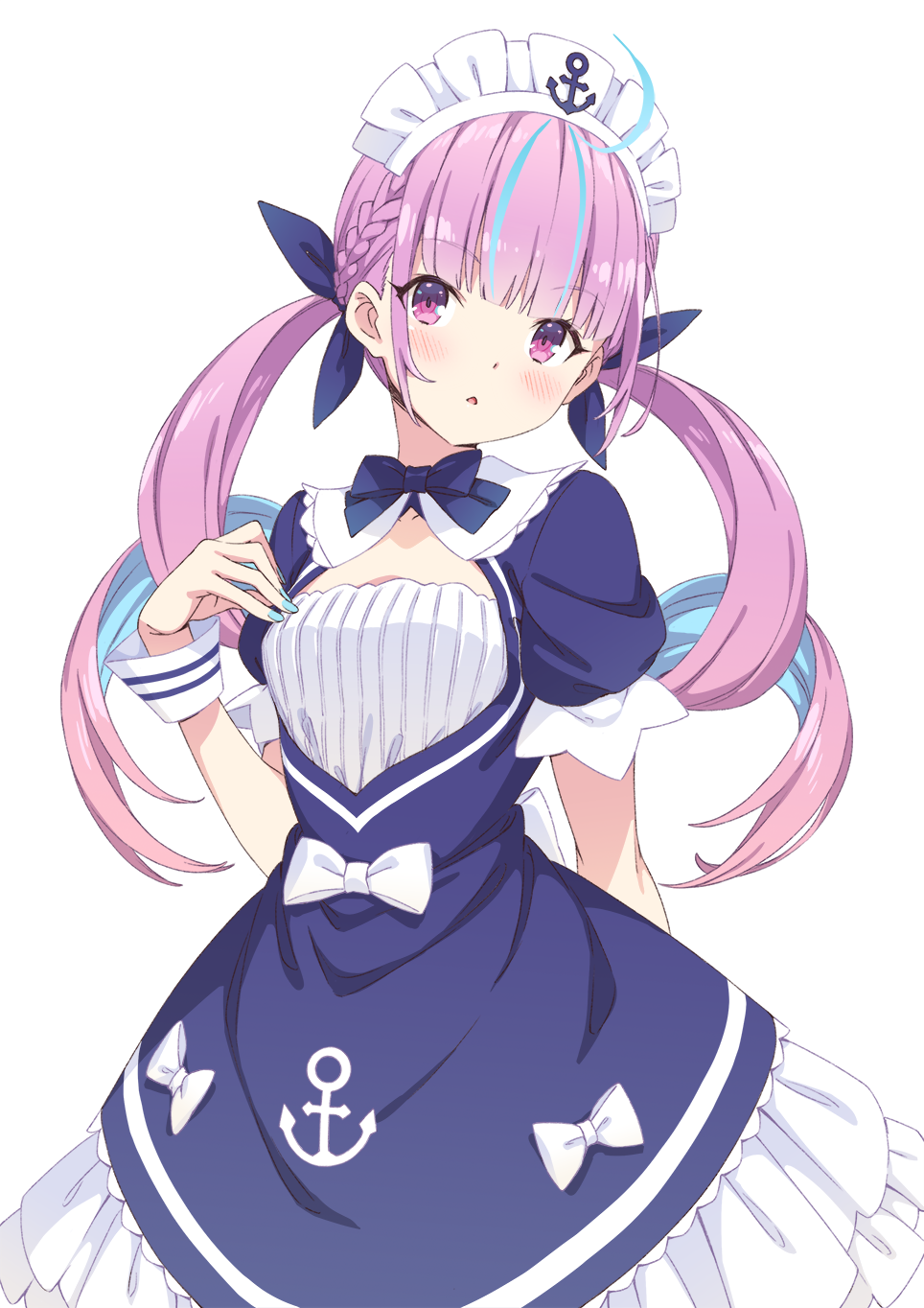 Minato Aqua from Hololive in a maid outfit HD Phone Wallpaper