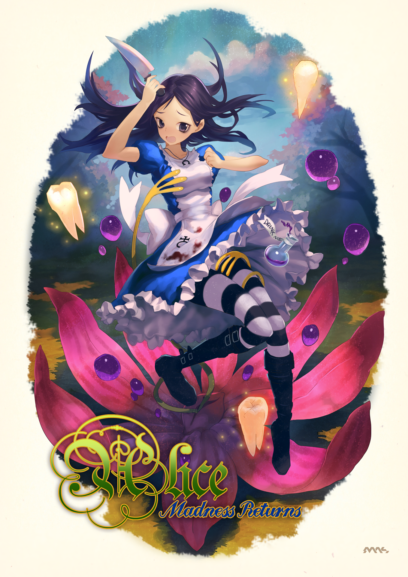 Alice from Alice: Madness Returns holding a knife HD Phone Wallpaper