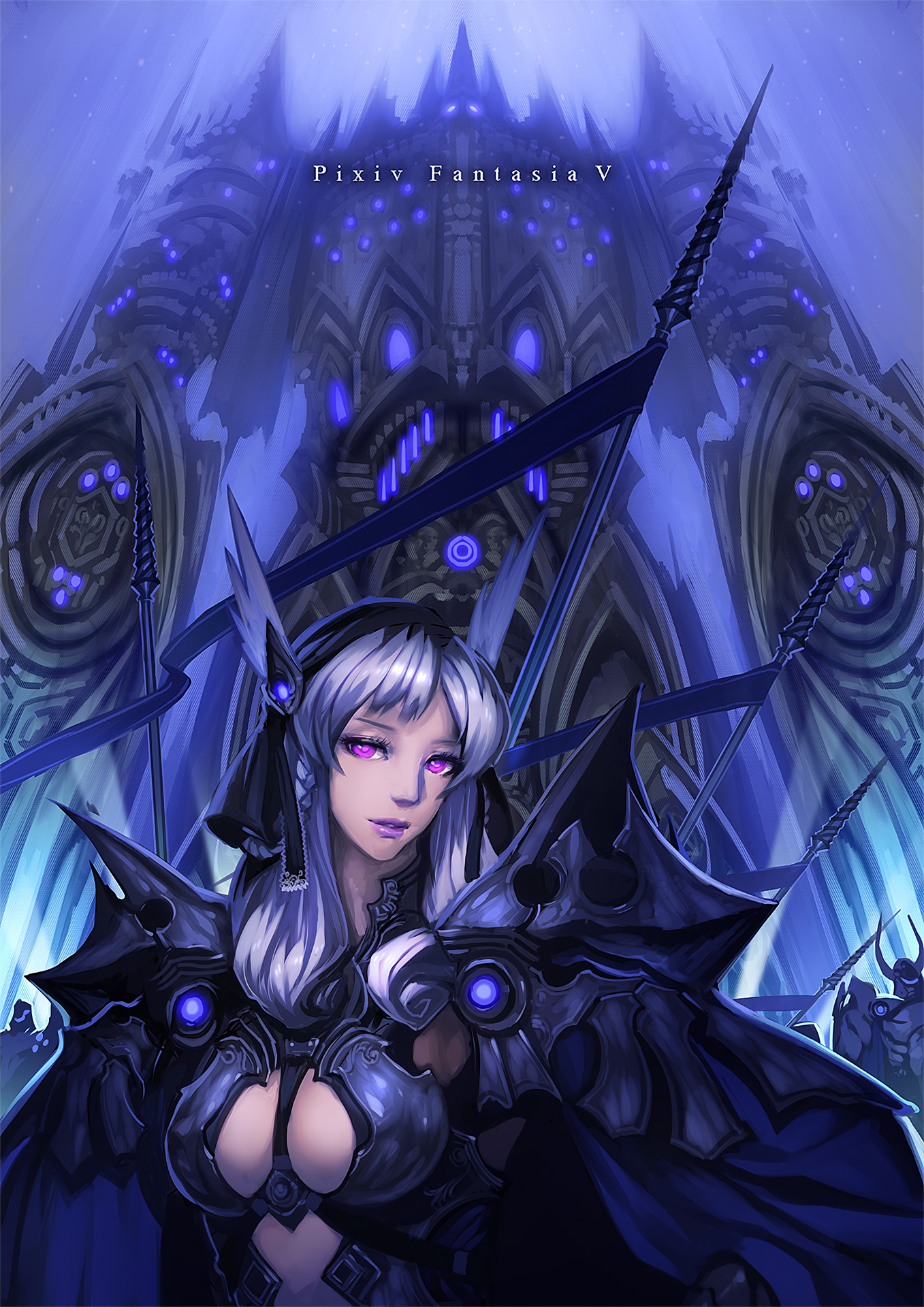 Fantasy girl in armor from Pixiv Fantasia V HD Phone Wallpaper