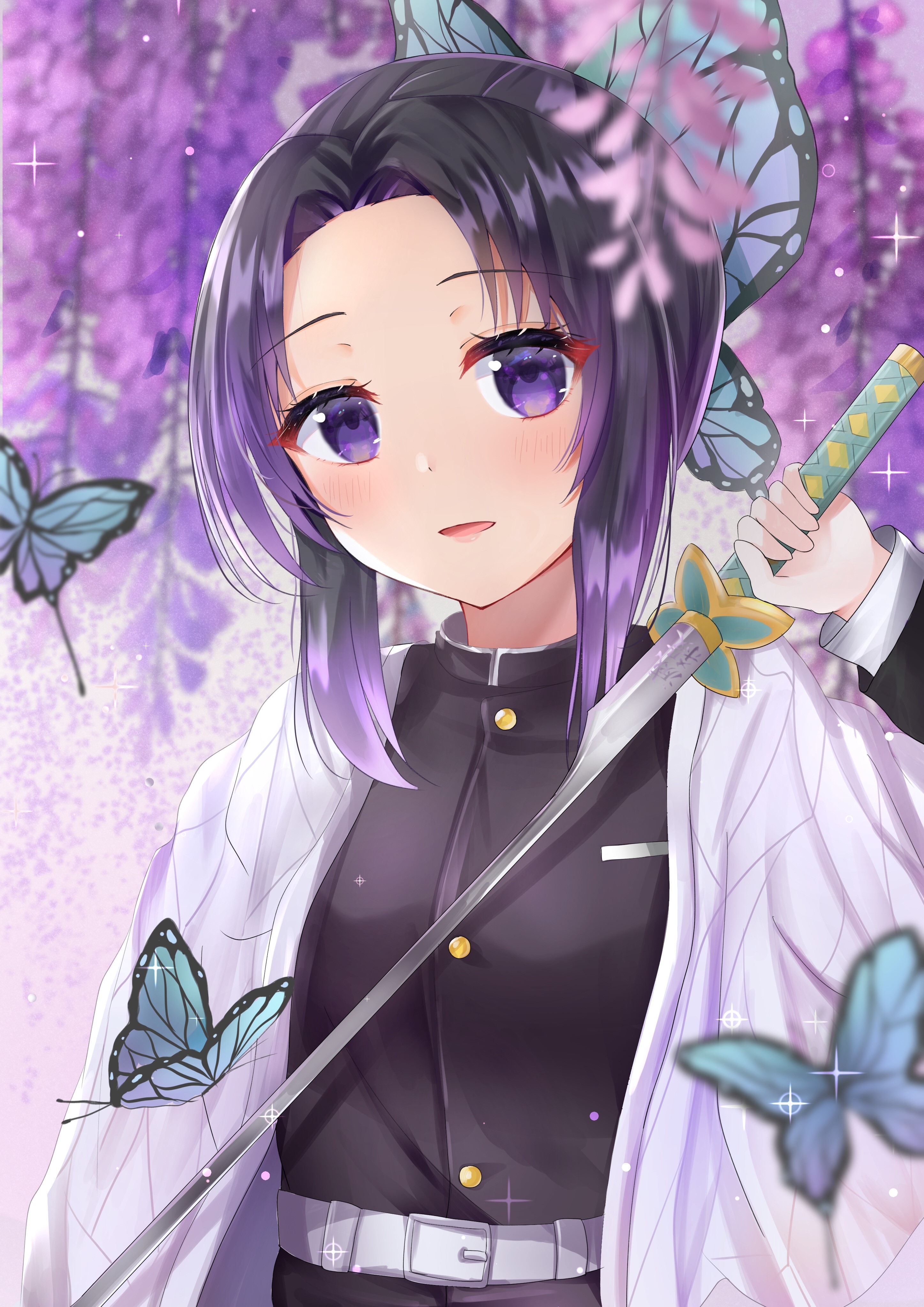 Kochou Shinobu from Kimetsu no Yaiba HD Phone Wallpaper