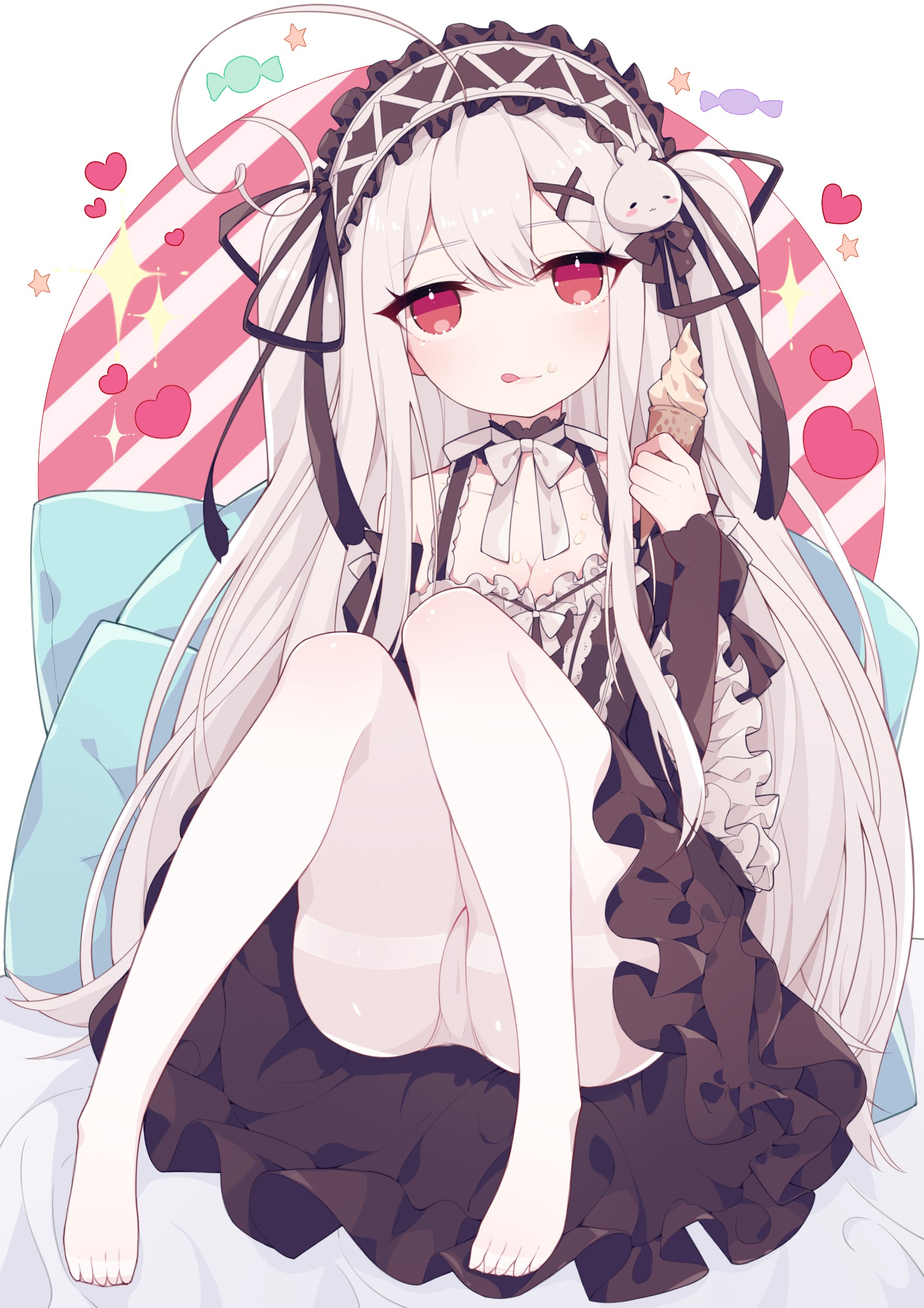 Formidable from Azur Lane eating ice cream HD Phone Wallpaper