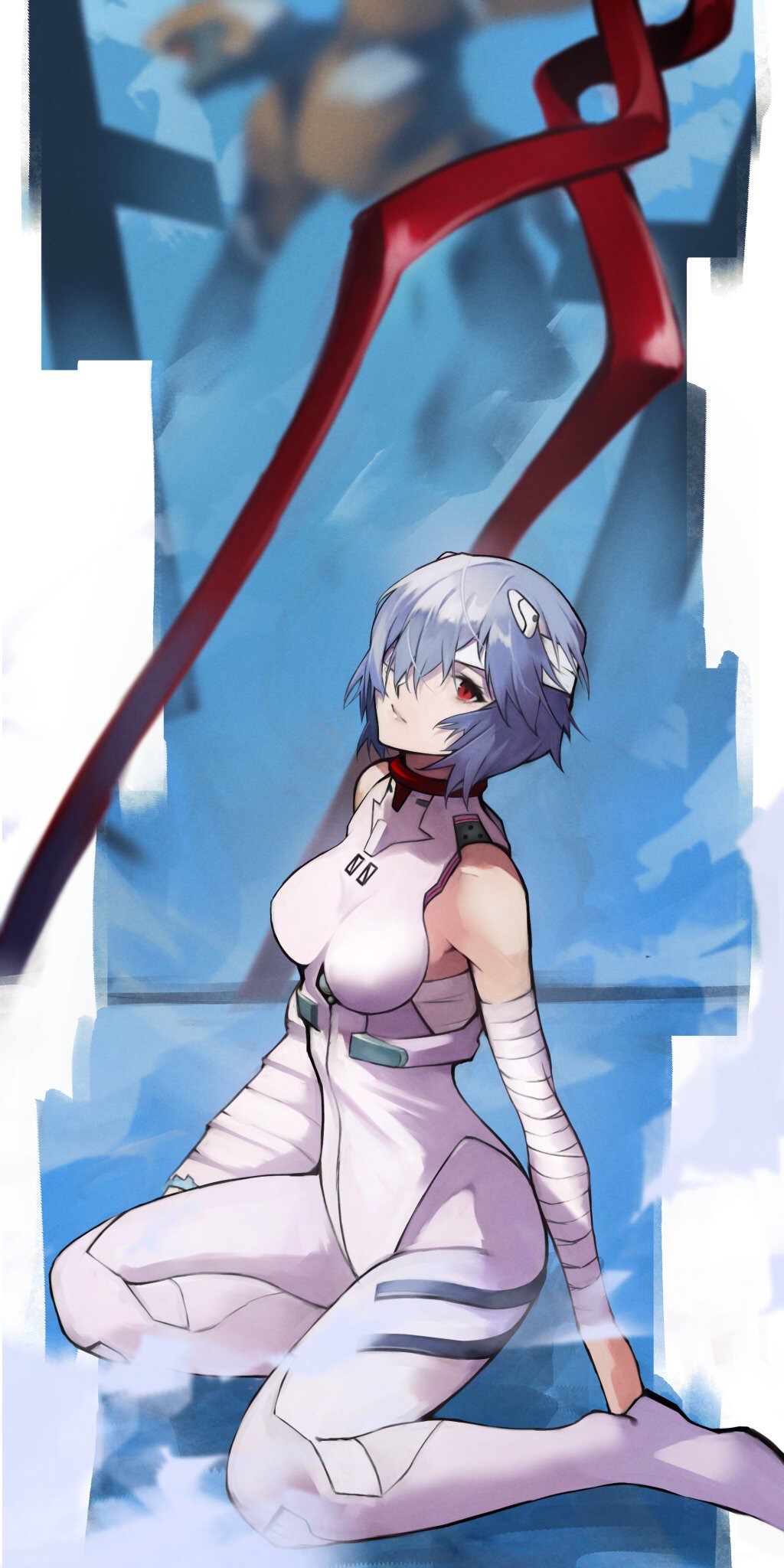 Rei Ayanami from Neon Genesis Evangelion with Spear of Longinus HD Phone Wallpaper