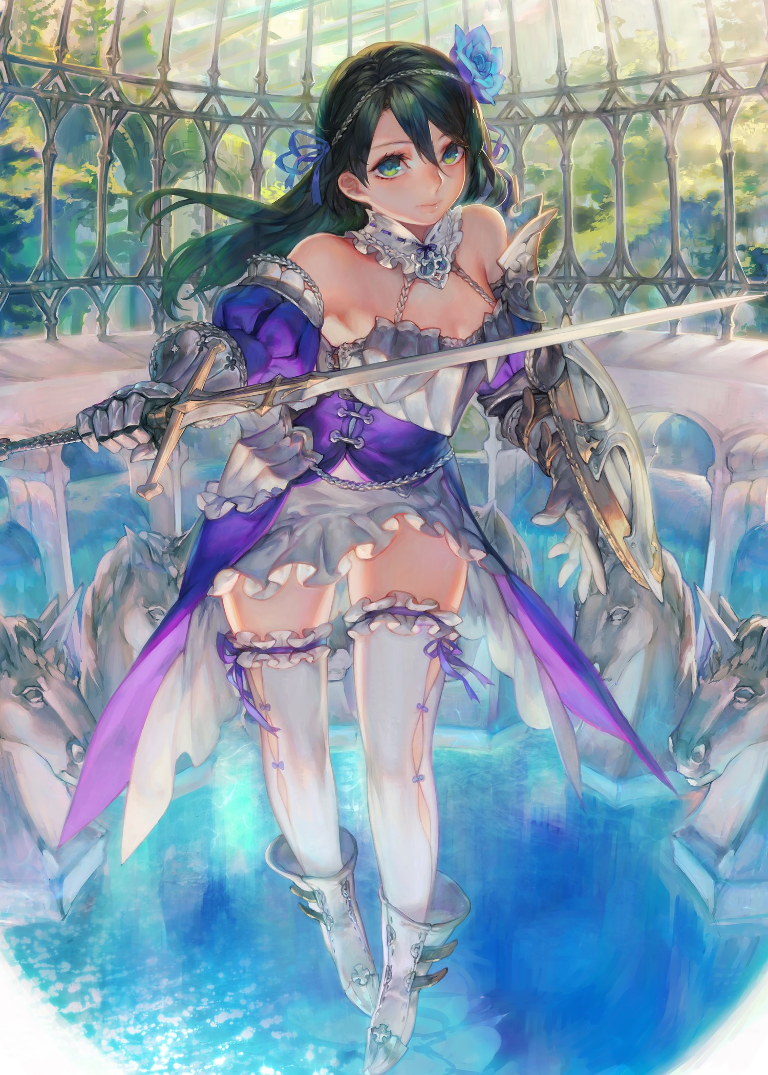 Aoin with sword and armor HD Phone Wallpaper