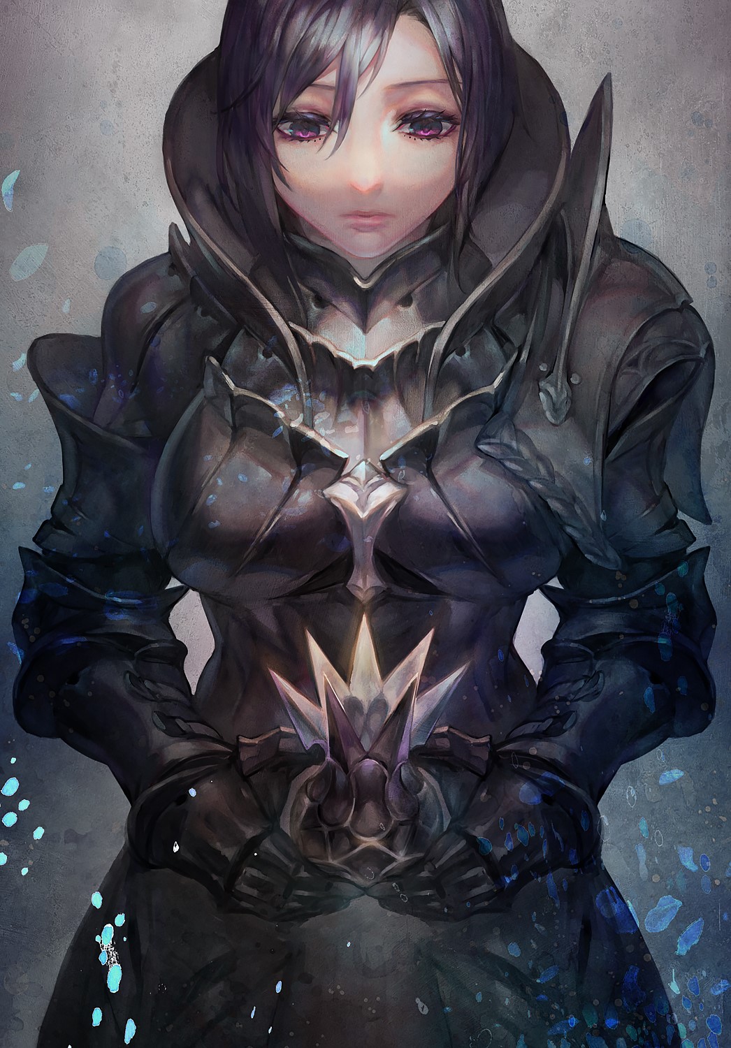 Woman in dark armor holding a crystal HD Phone Wallpaper