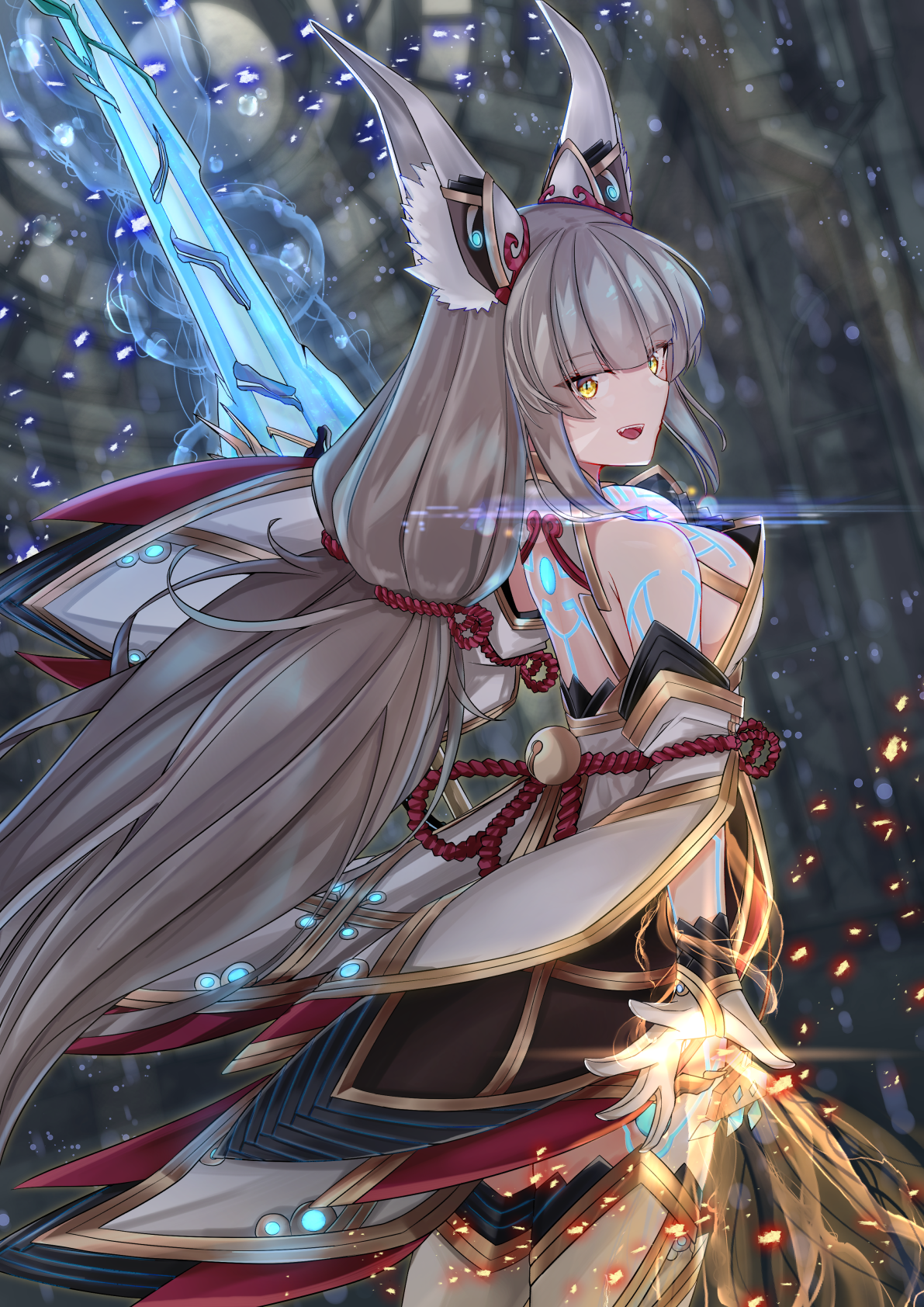 Nia from Xenoblade Chronicles 2 with a sword HD Phone Wallpaper