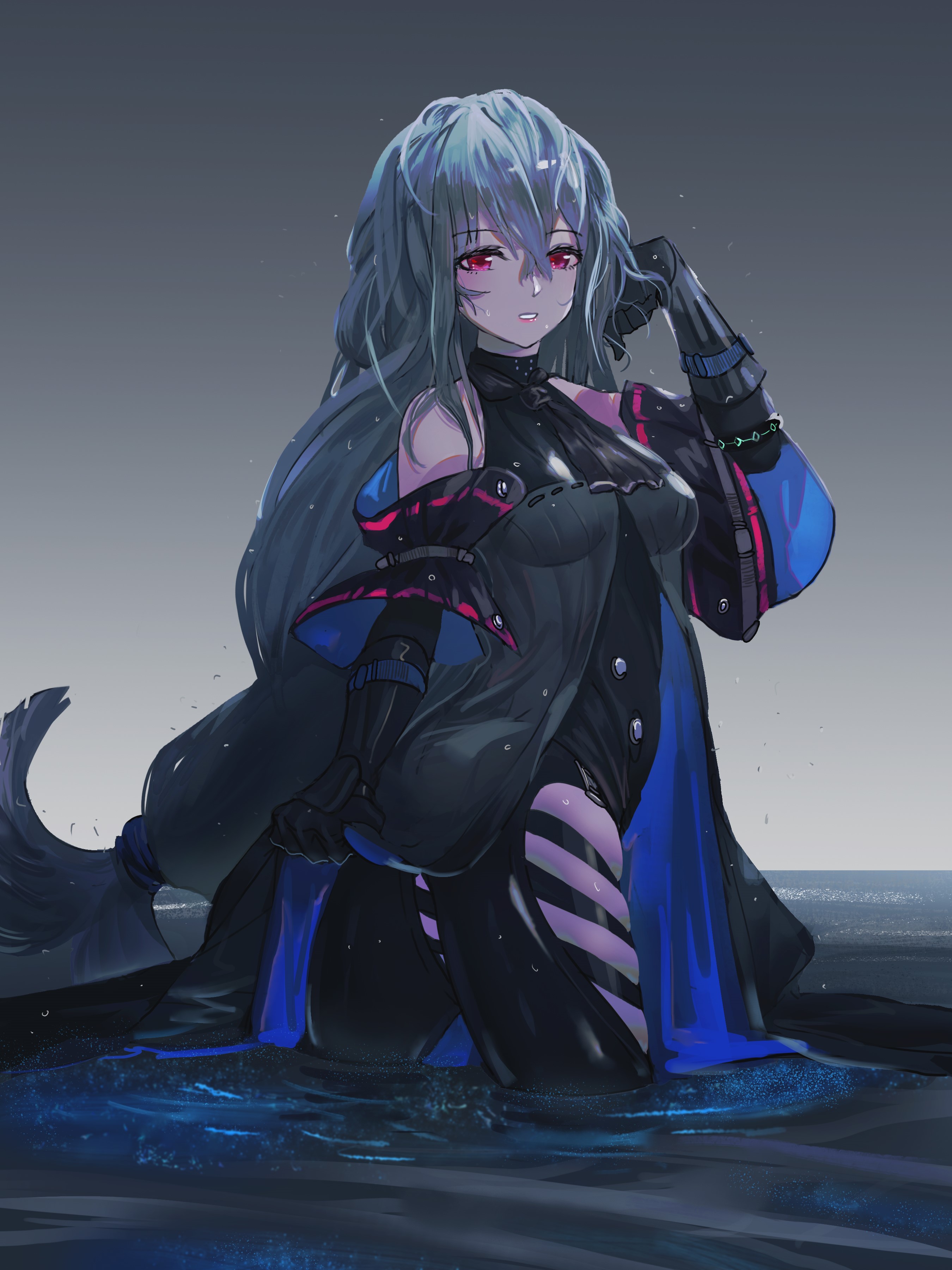 Skadi from Arknights in Water HD Phone Wallpaper