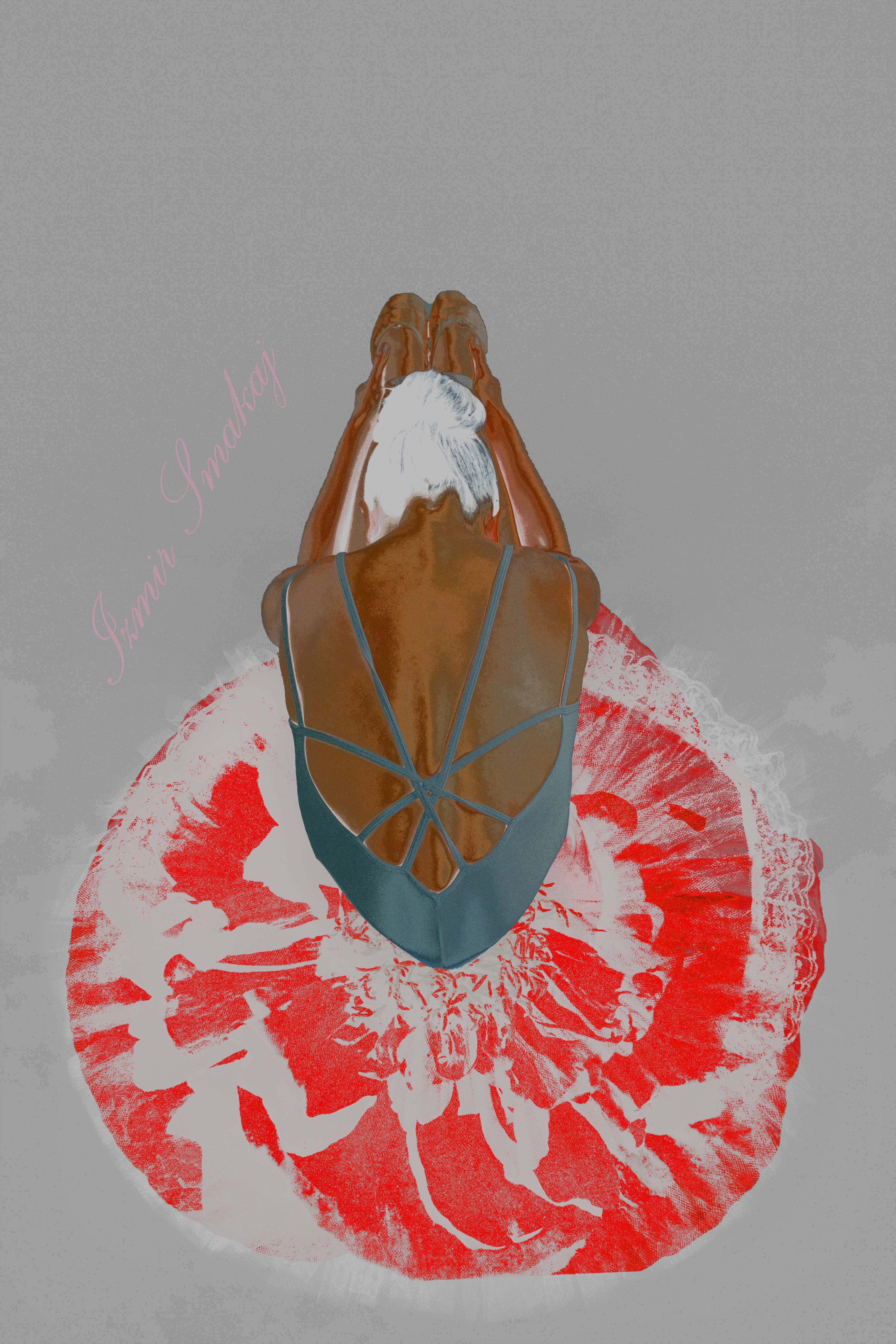 Ballerina in a red tutu, pop art style HD Phone Wallpaper