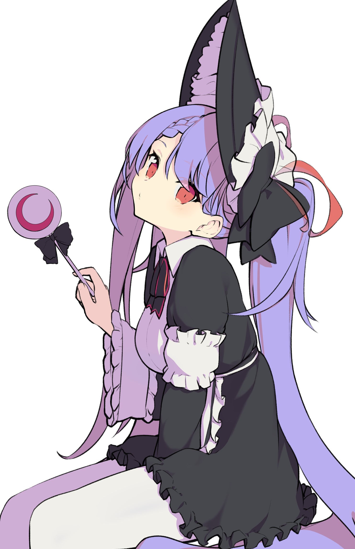 Anime girl with cat ears holding a lollipop HD Phone Wallpaper