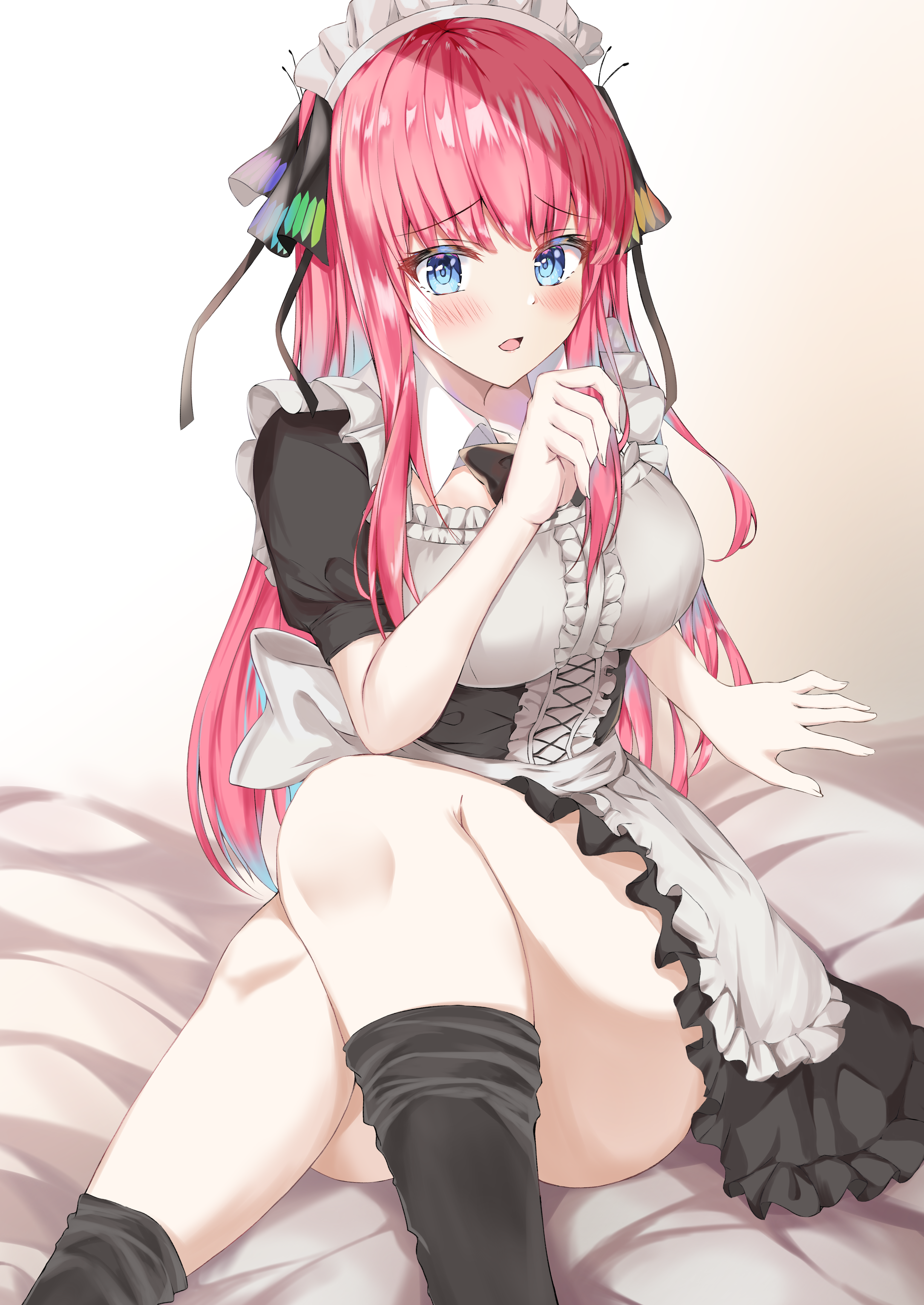 Nino Nakano from 5-toubun no Hanayome in maid outfit HD Phone Wallpaper
