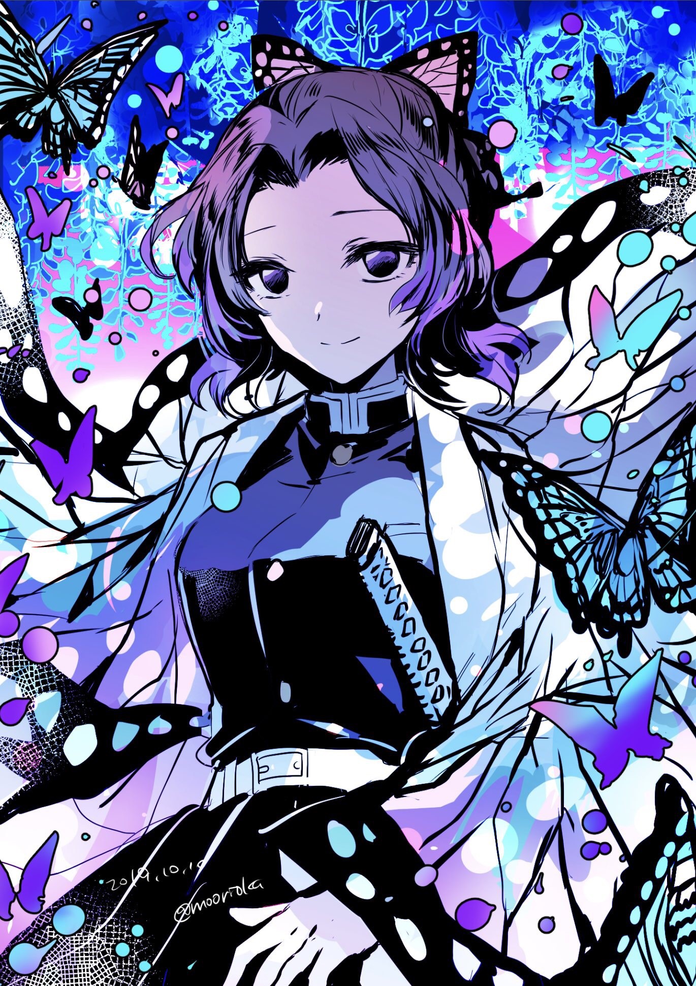 Kochou Shinobu from Kimetsu no Yaiba HD Phone Wallpaper