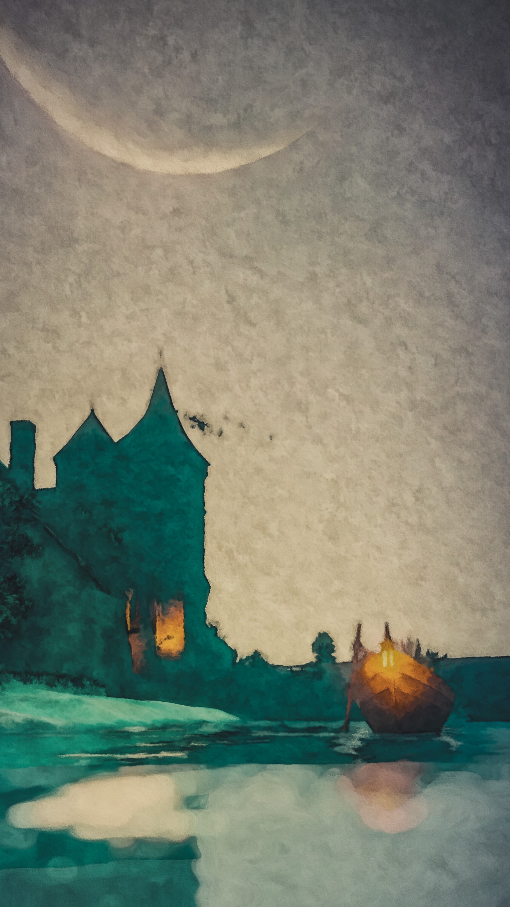 The Witcher 3: Wild Hunt castle and boat HD Phone Wallpaper