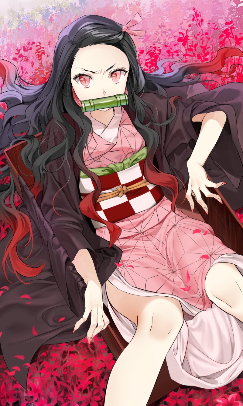 Kamado Nezuko from Kimetsu no Yaiba HD Phone Wallpaper