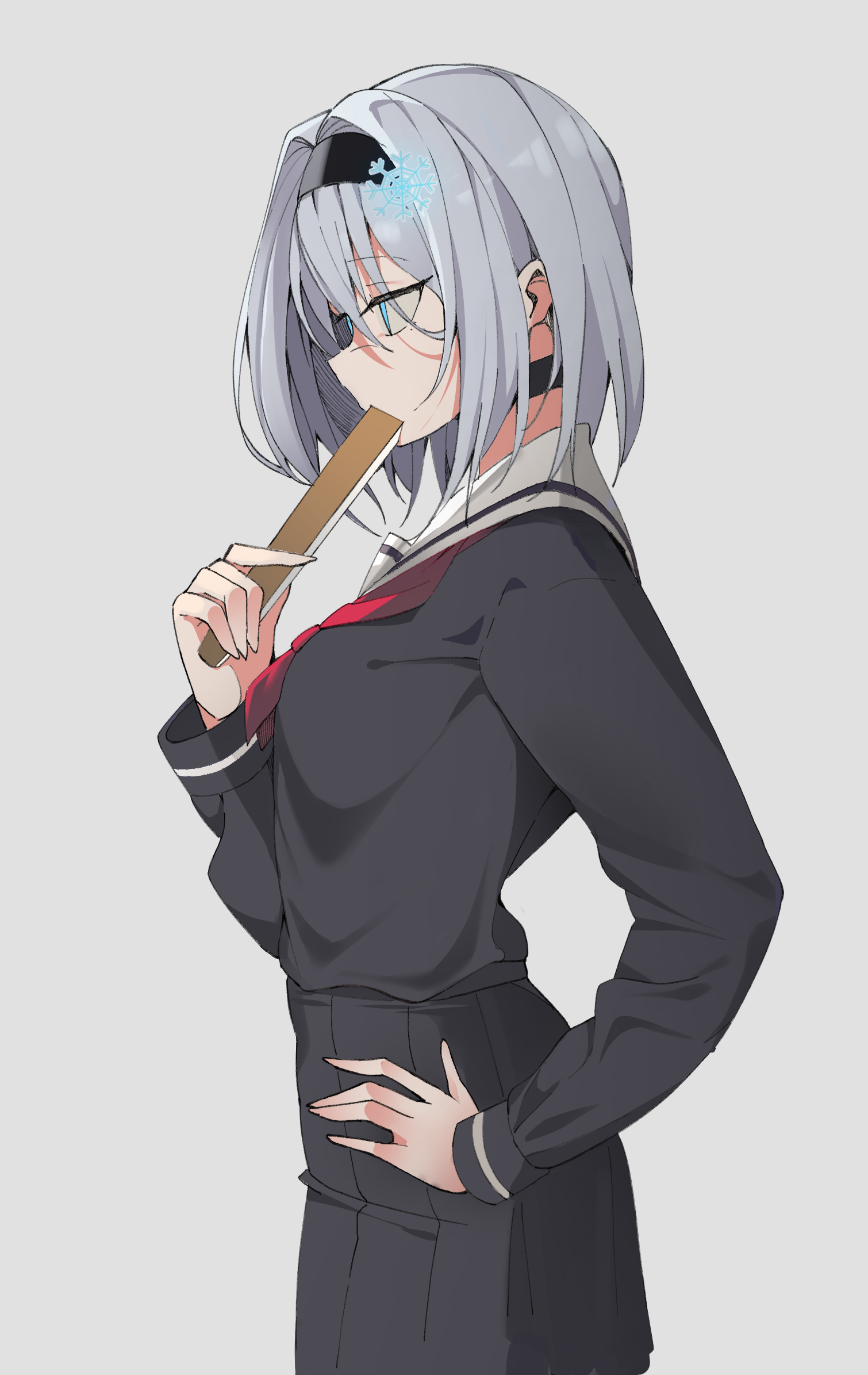 Sora Ginko from Ryuuou no Oshigoto! eating a chocolate bar HD Phone Wallpaper