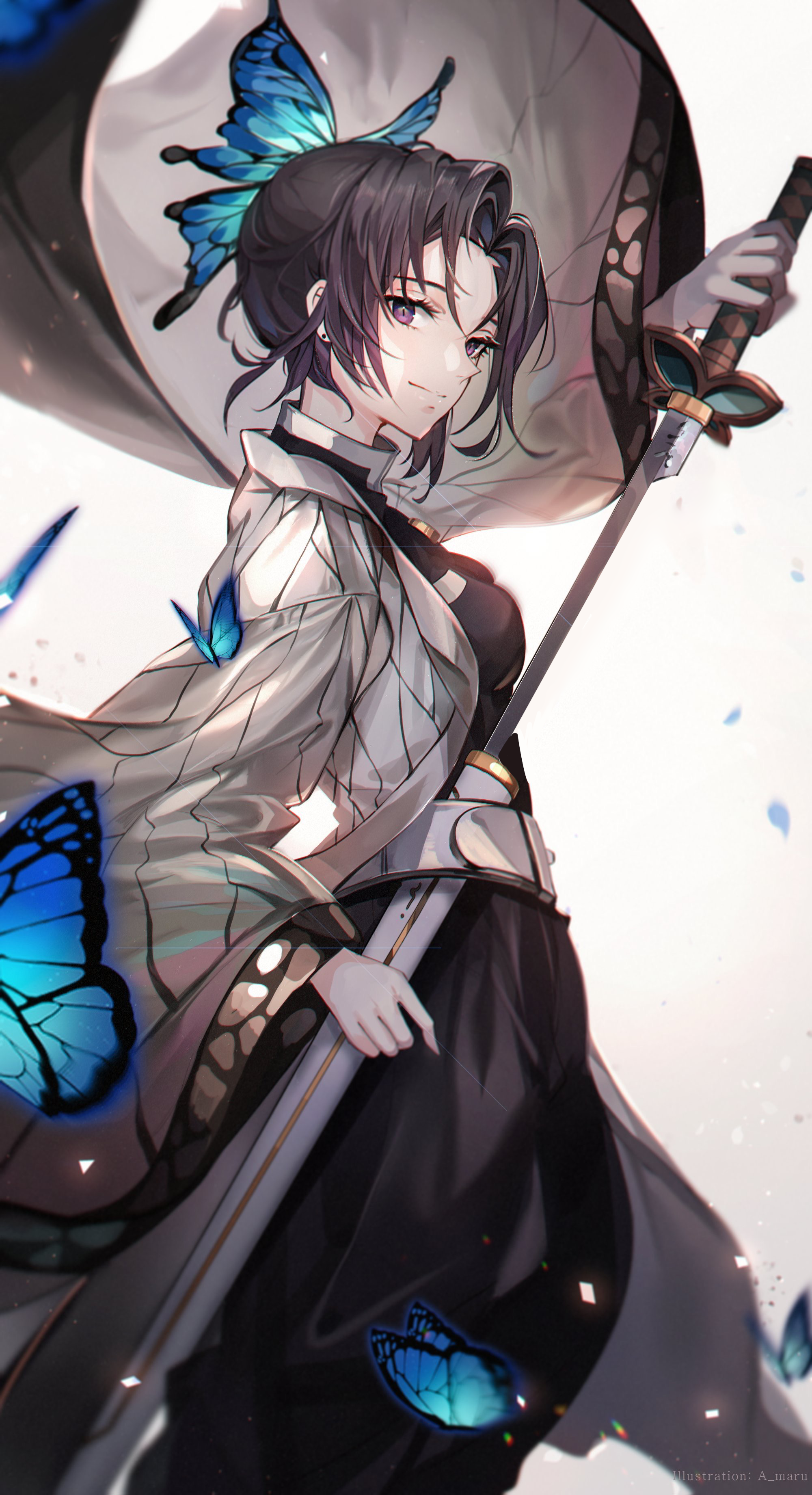 Kochou Shinobu from Kimetsu no Yaiba HD Phone Wallpaper