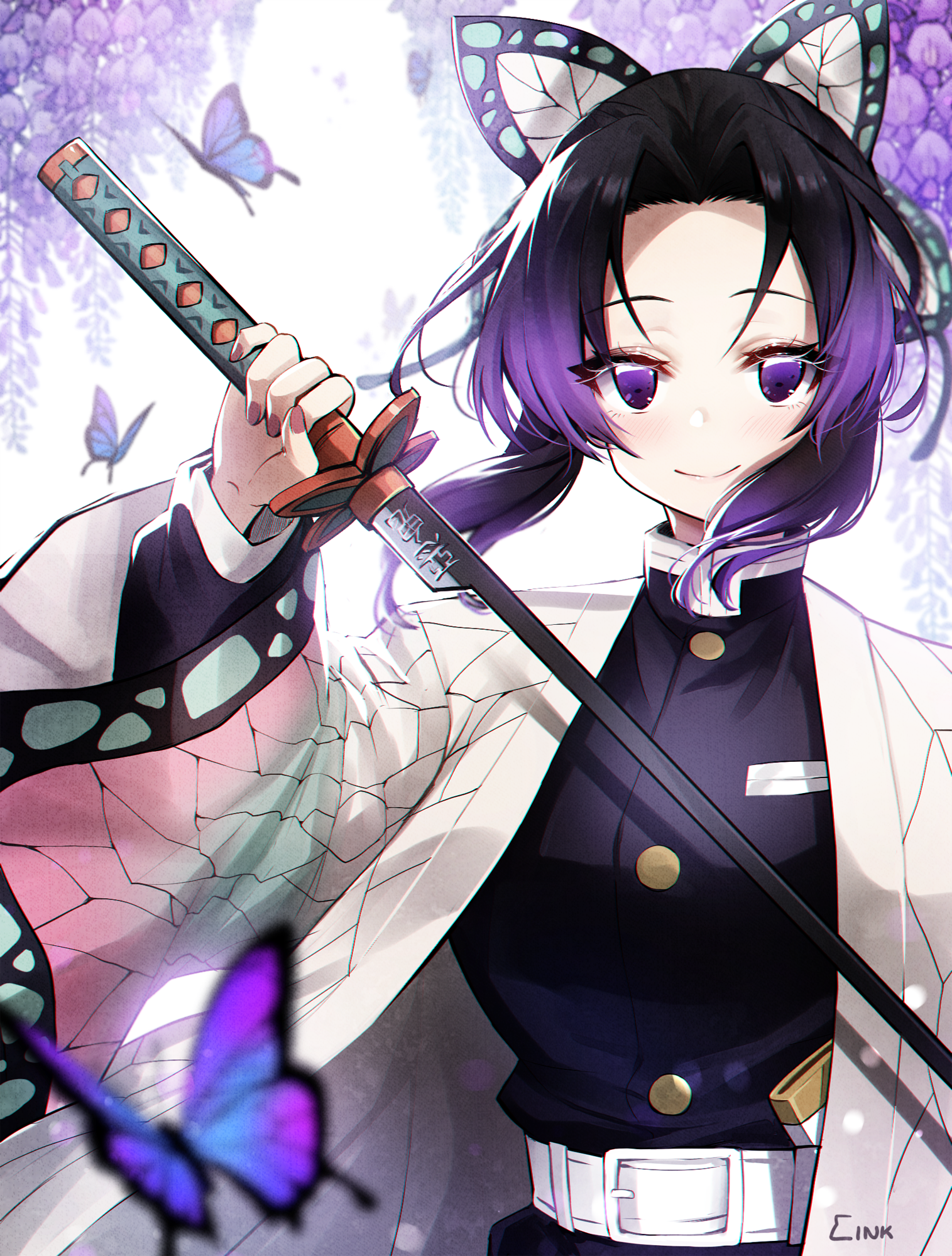 Kochou Shinobu from Kimetsu no Yaiba HD Phone Wallpaper