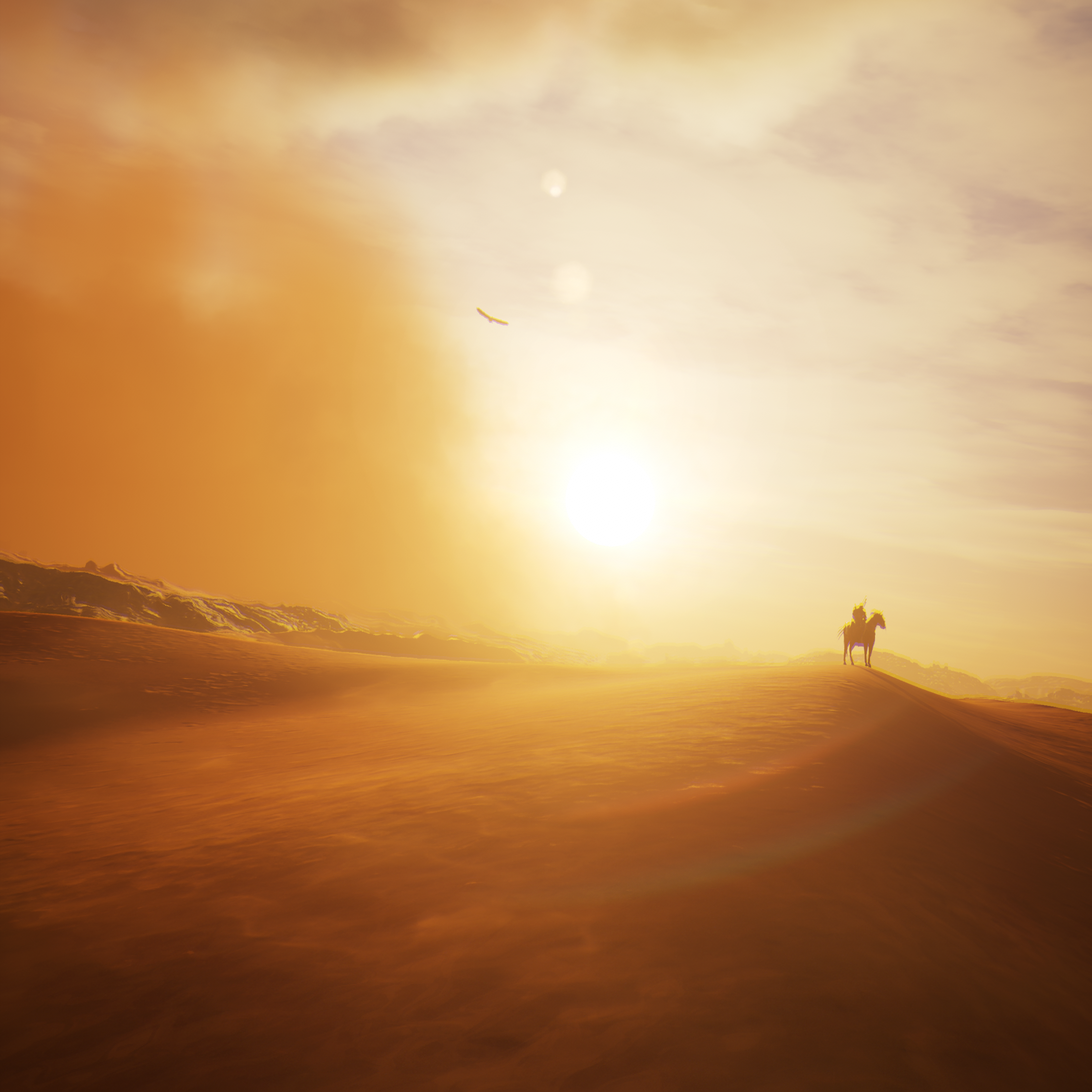Bayek from Assassin's Creed: Origins in a desert storm HD Wallpaper