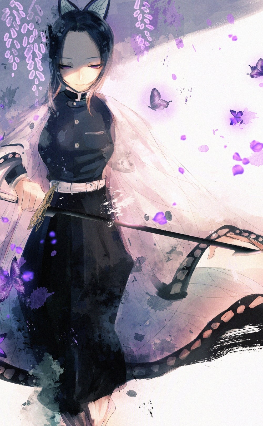 Kochou Shinobu from Kimetsu no Yaiba HD Phone Wallpaper