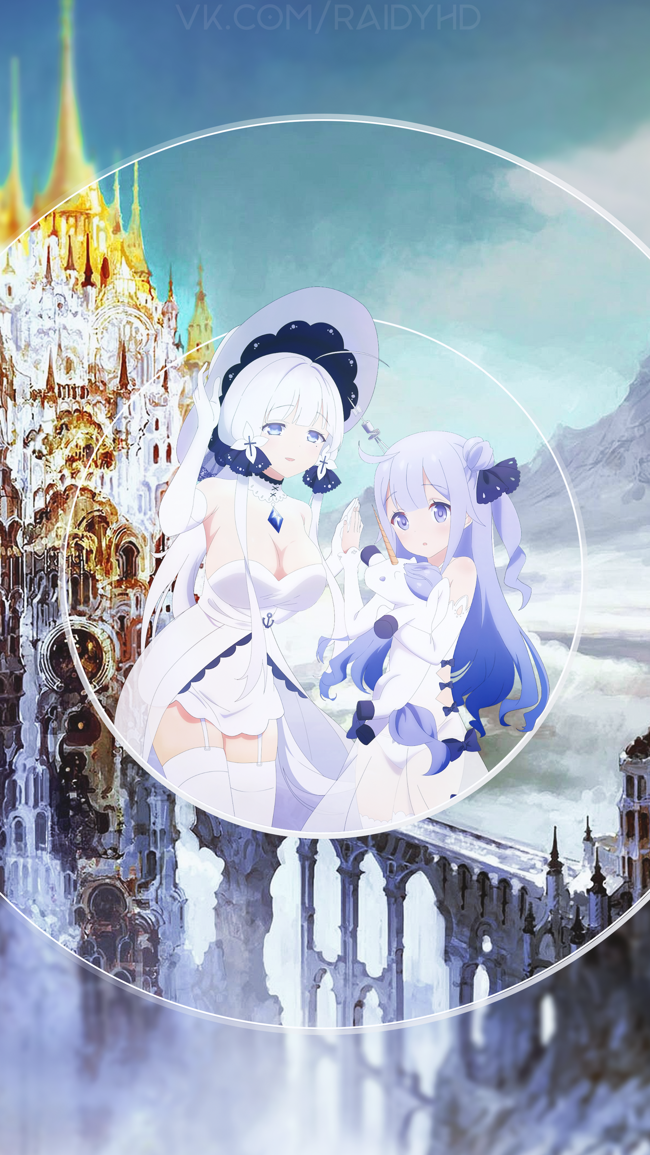Illustrious and Unicorn from Azur Lane HD Phone Wallpaper