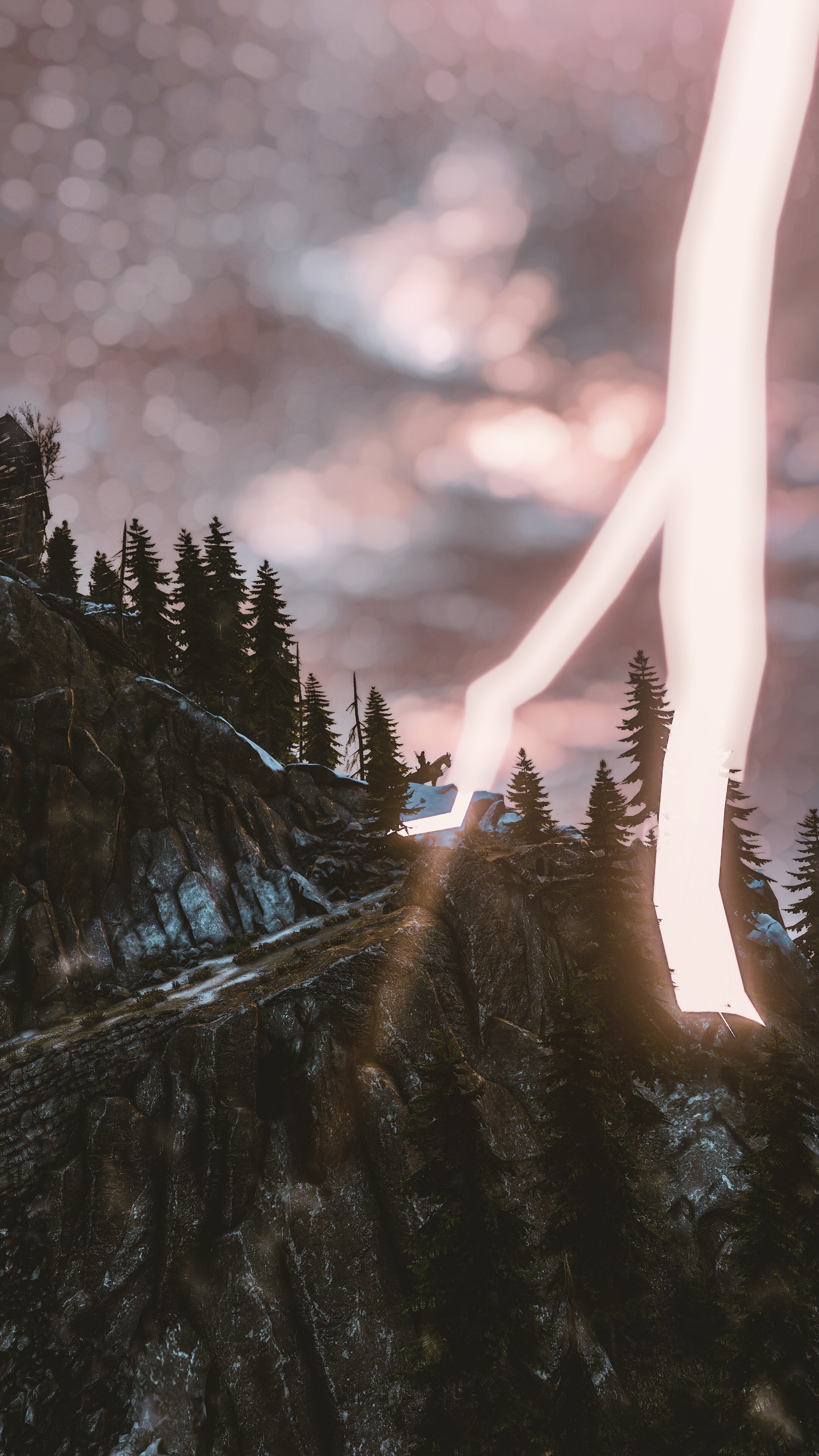 The Witcher 3: Wild Hunt - Giant Hand Over Mountains HD Phone Wallpaper