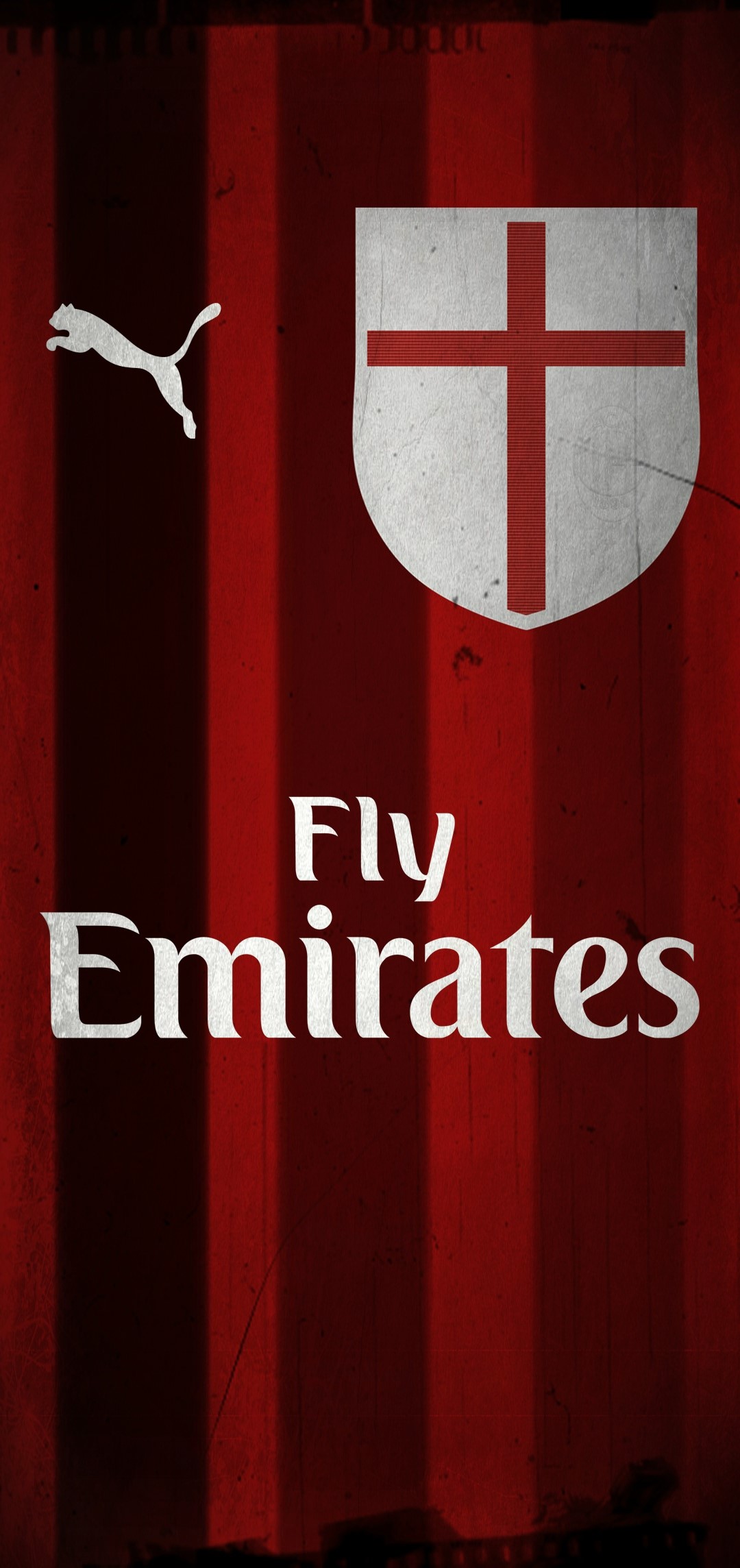 AC Milan Jersey with Puma and Fly Emirates logos HD Phone Wallpaper