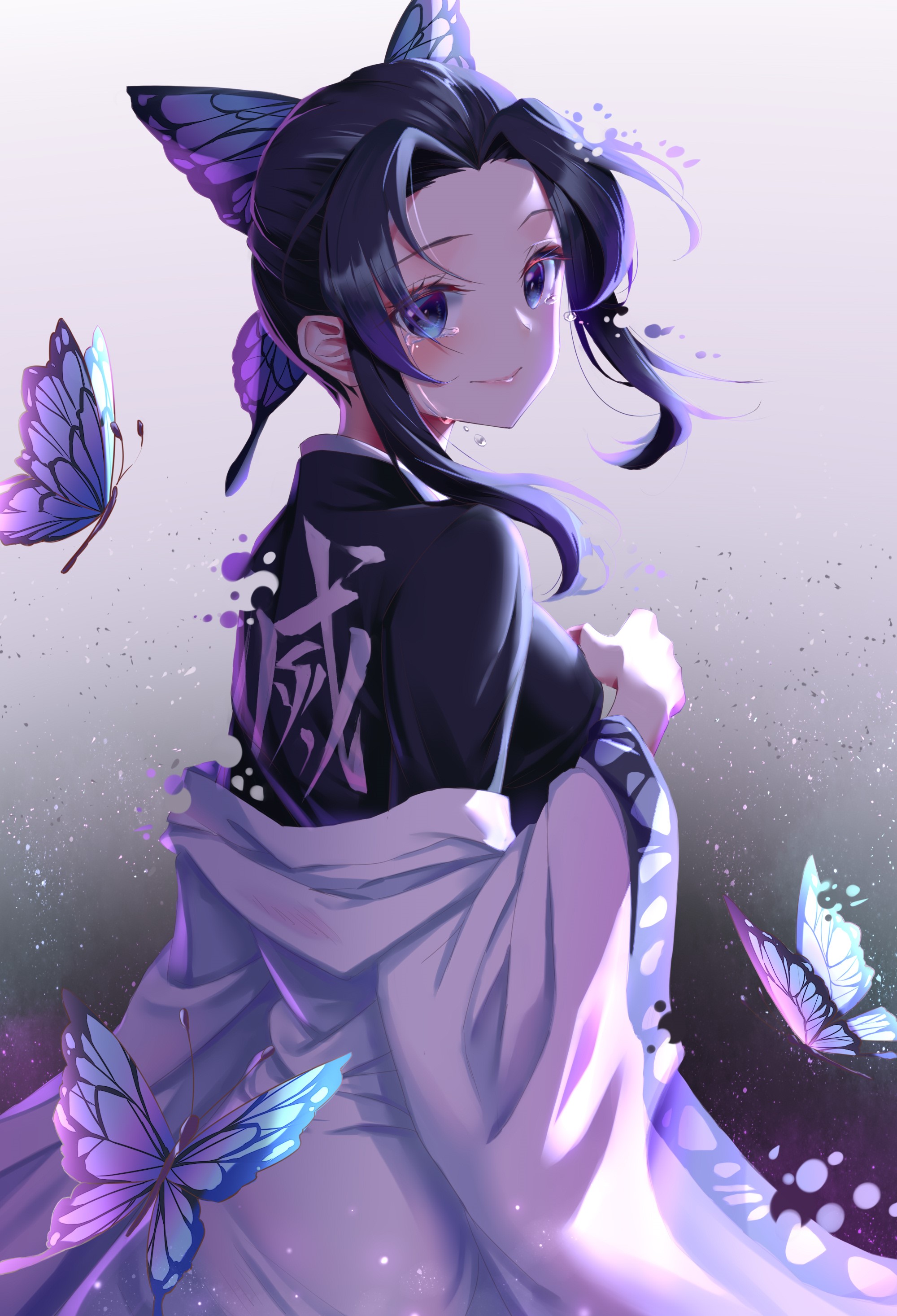 Shinobu Kocho from Demon Slayer anime art HD Phone Wallpaper