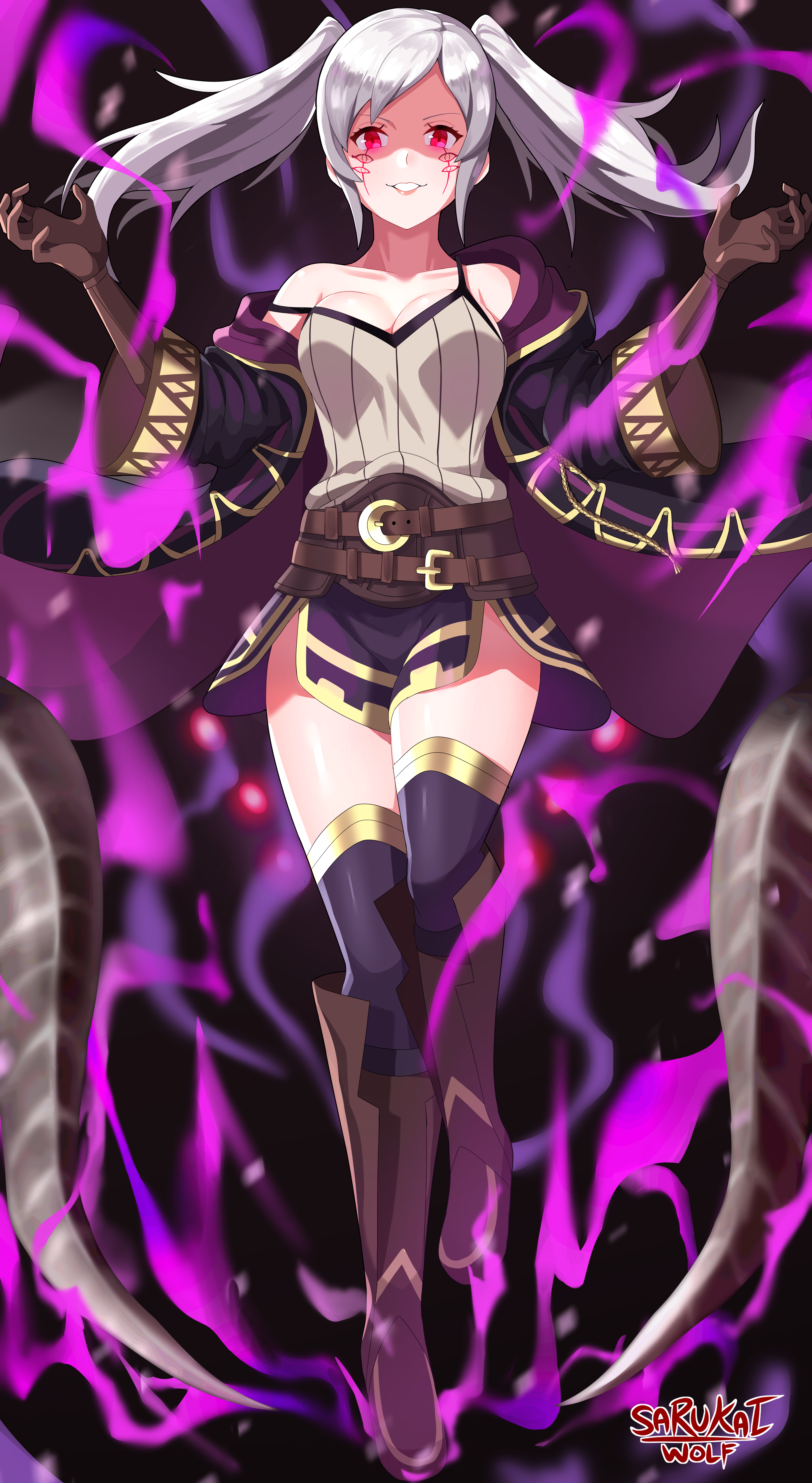 Robin from Fire Emblem with dark magic HD Phone Wallpaper