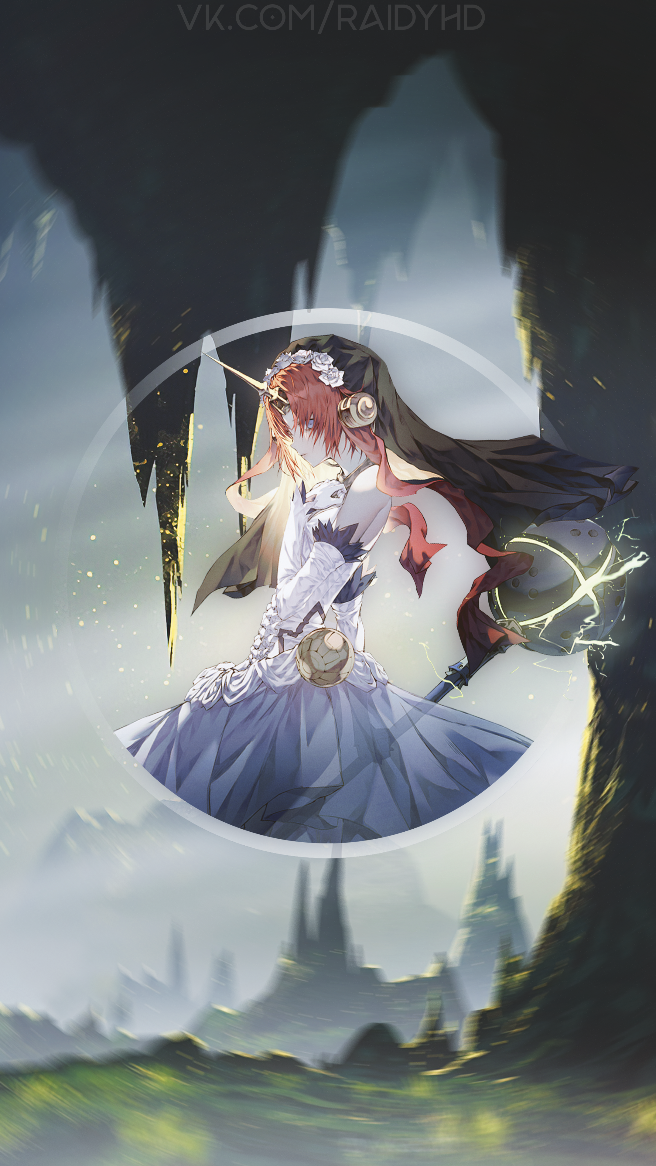 Frankenstein from Fate/Grand Order in a white dress HD Phone Wallpaper