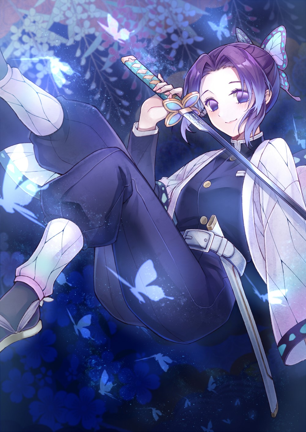 Kochou Shinobu from Kimetsu no Yaiba HD Phone Wallpaper