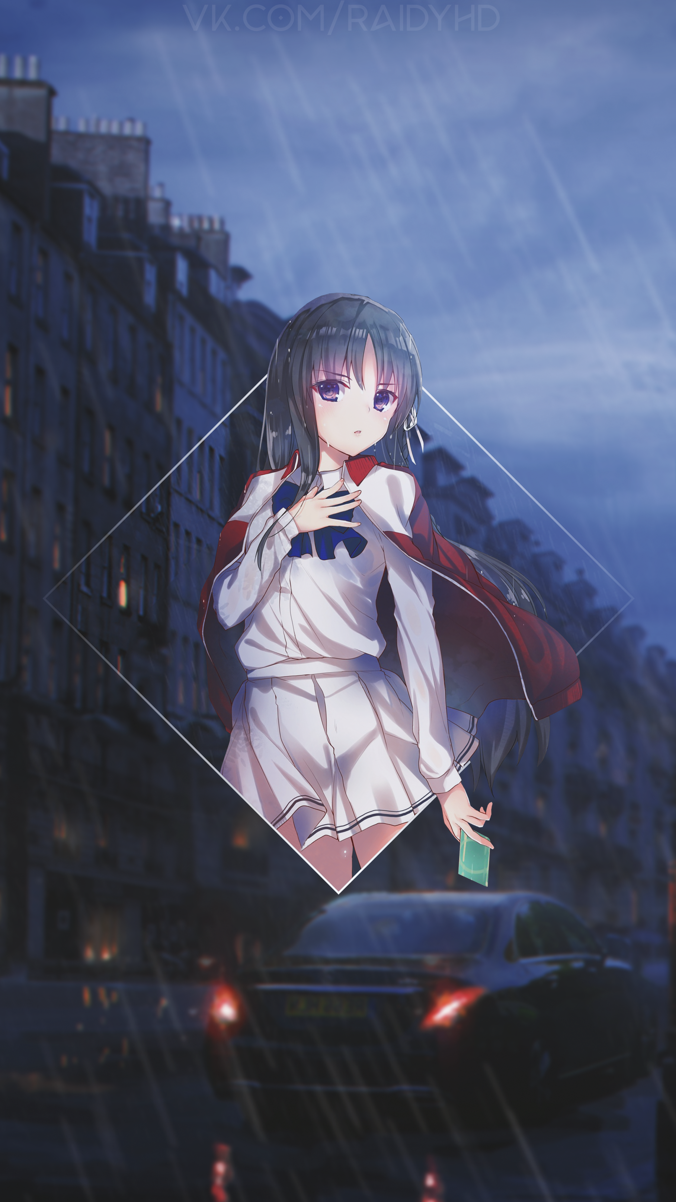 Horikita Suzune from Classroom of the Elite in the rain HD Phone Wallpaper