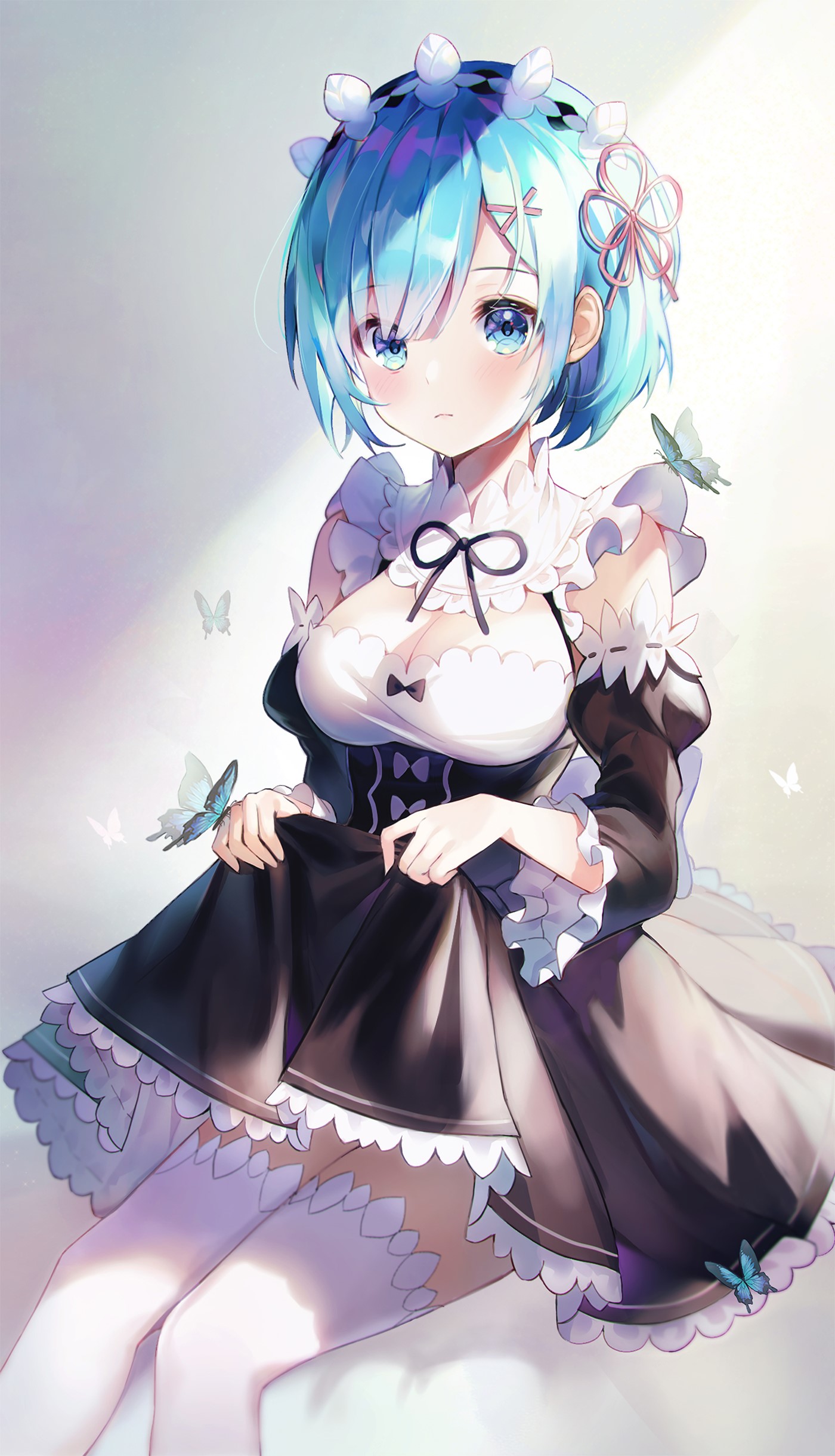 Rem from Re:Zero, anime artwork HD Phone Wallpaper
