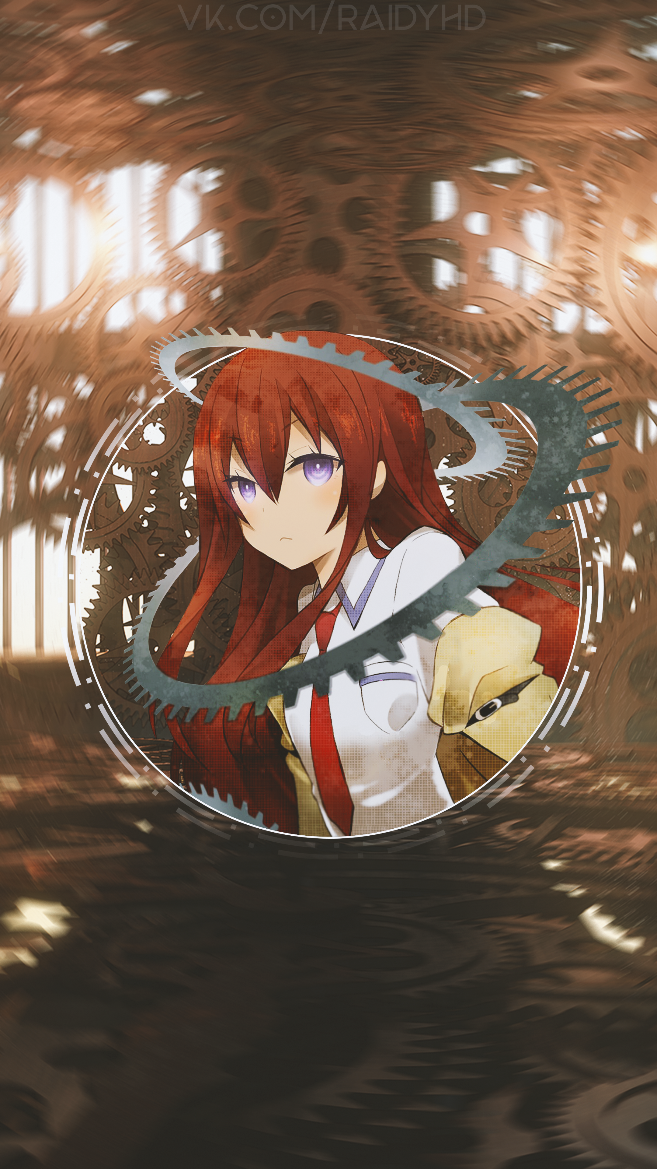 Makise Kurisu from Steins;Gate with gears HD Phone Wallpaper