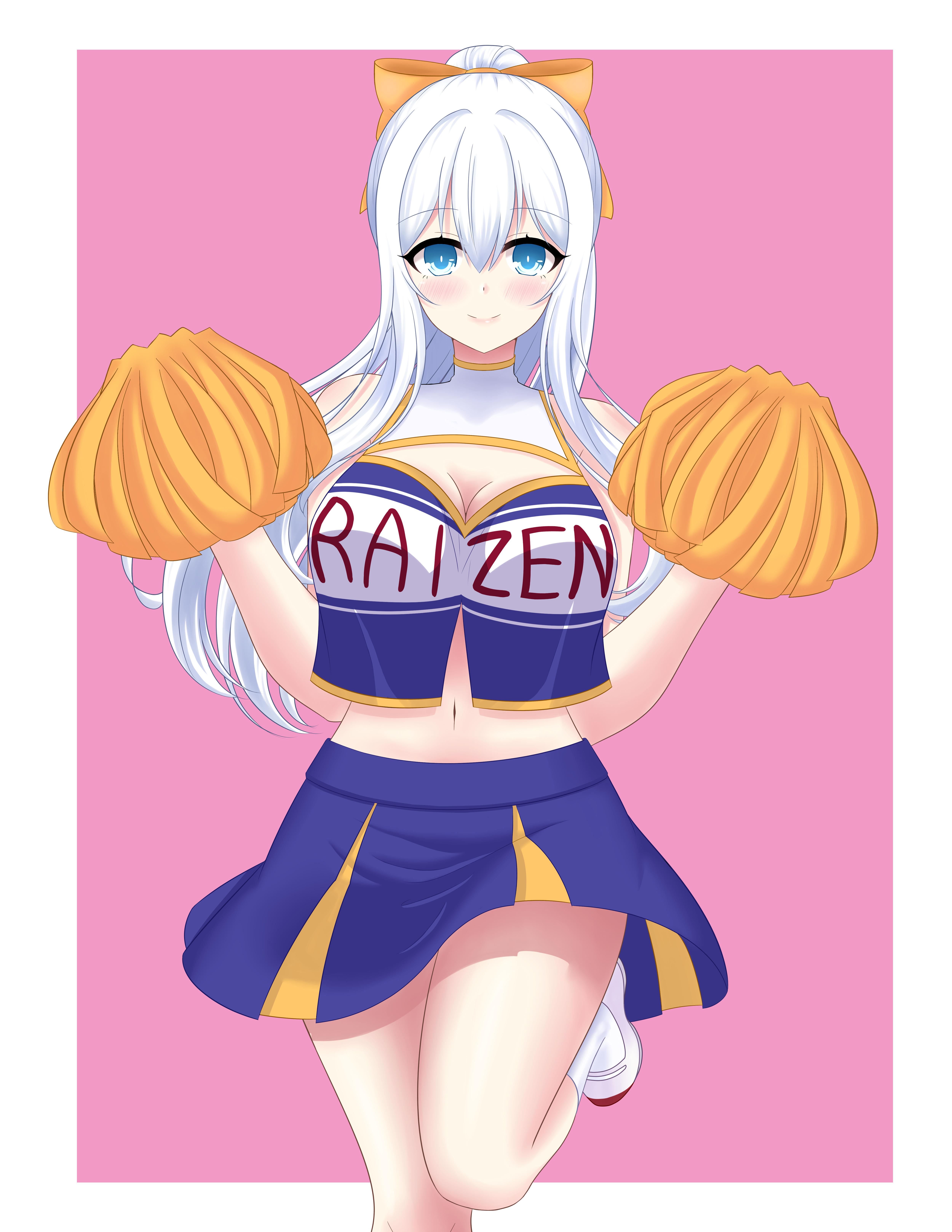 Kanade Silver in Cheerleader Outfit HD Phone Wallpaper