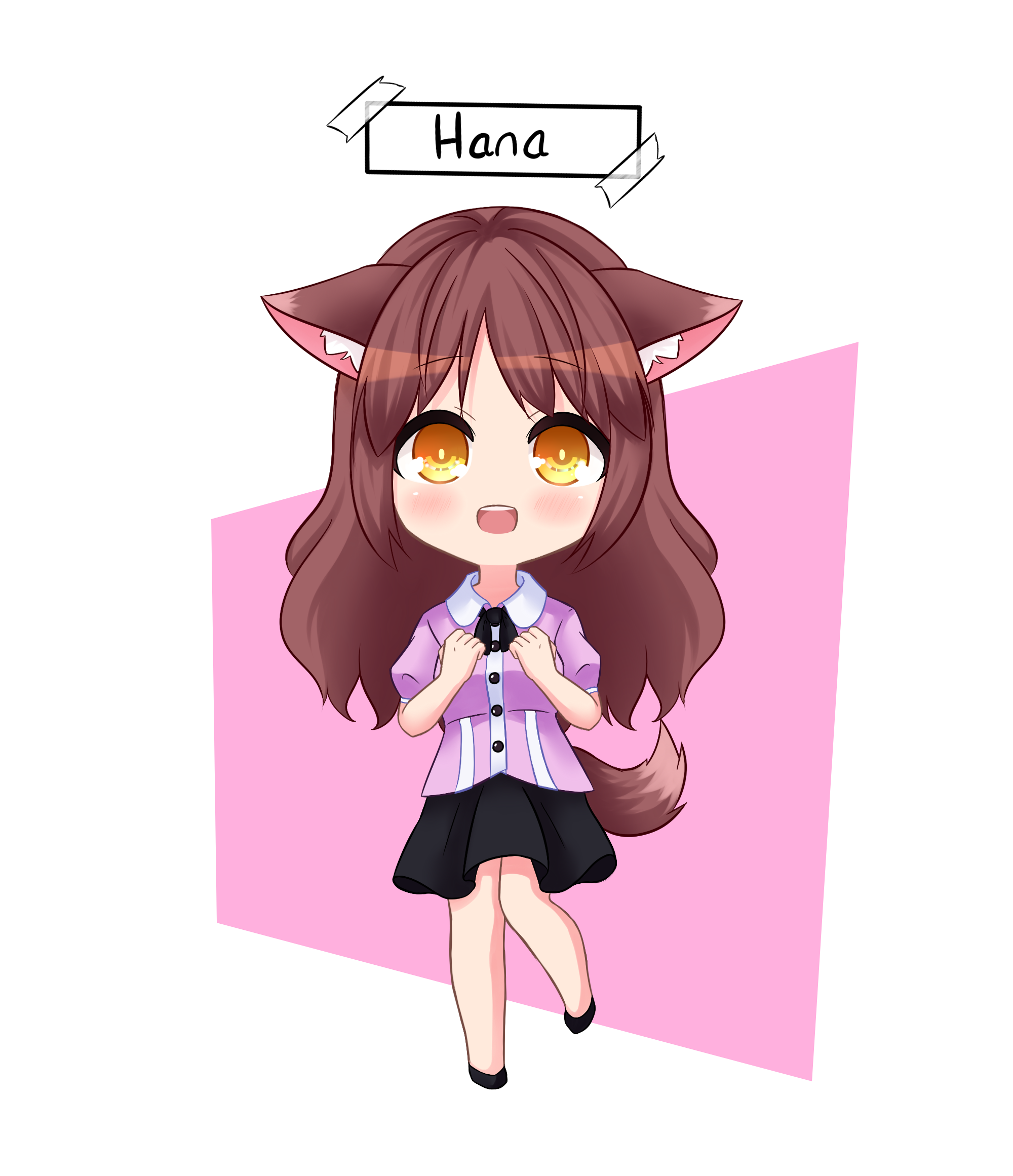 Hana, a dog girl with brown hair HD Phone Wallpaper
