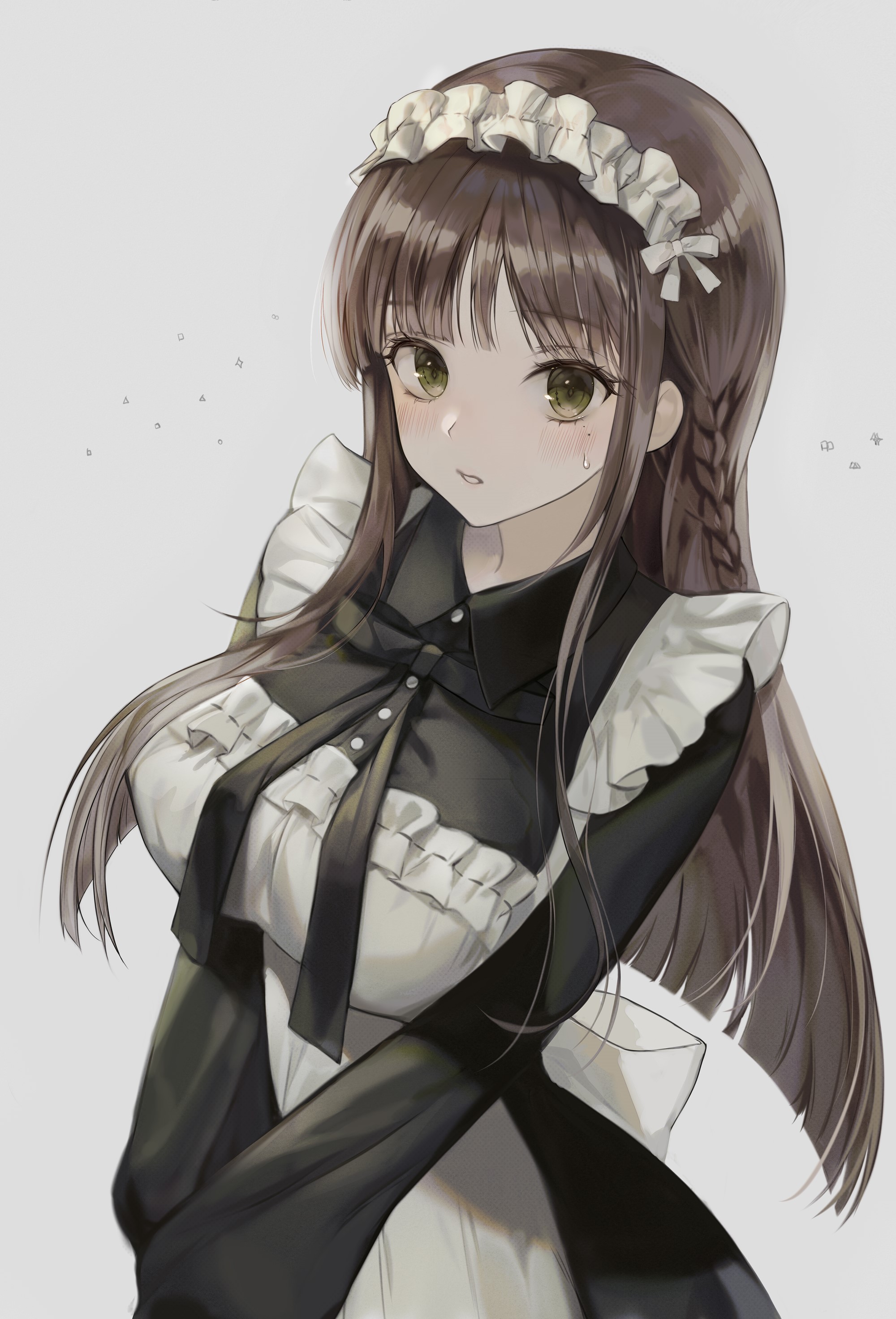 Anime girl in a maid outfit HD Phone Wallpaper