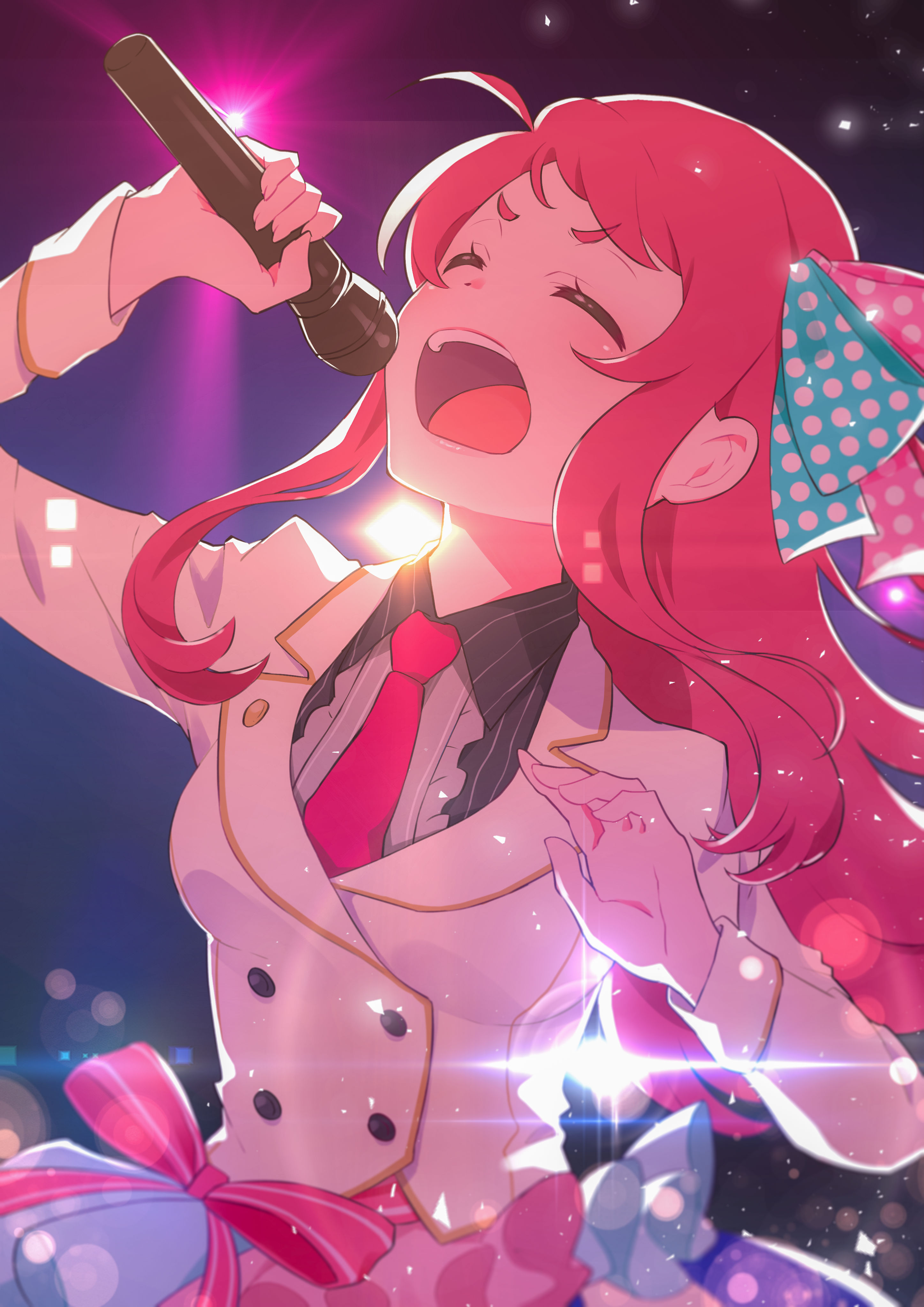 Sakura Minamoto from Zombieland Saga singing with a microphone HD Phone Wallpaper