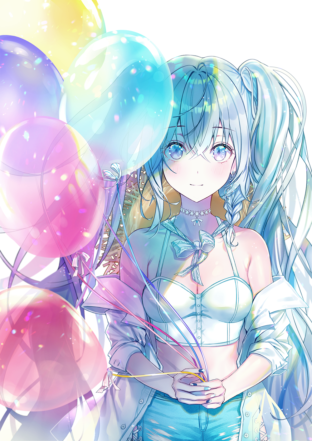 Hatsune Miku with Balloons HD Phone Wallpaper